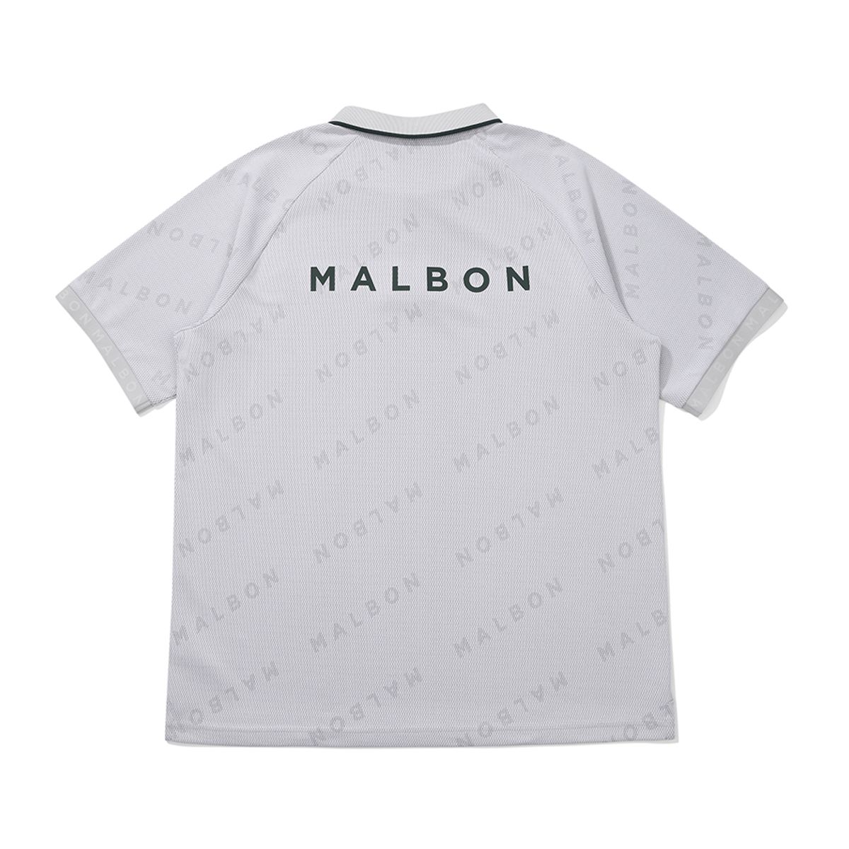 말본 골프(MALBON GOLF) 말본 자카드 폴로 티셔츠 LIGHT GRAY (MAN)