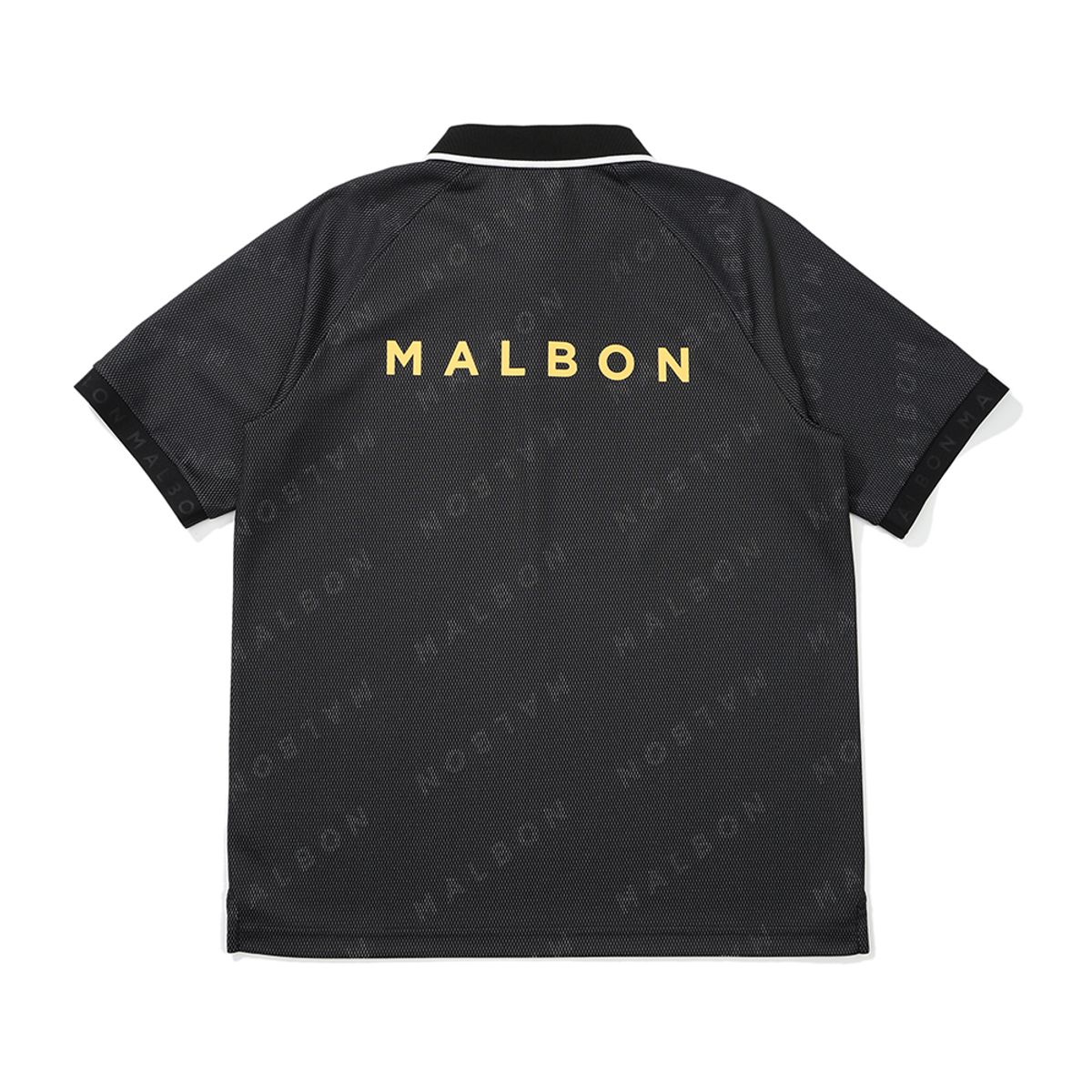말본 골프(MALBON GOLF) 말본 자카드 폴로 티셔츠 BLACK (MAN)