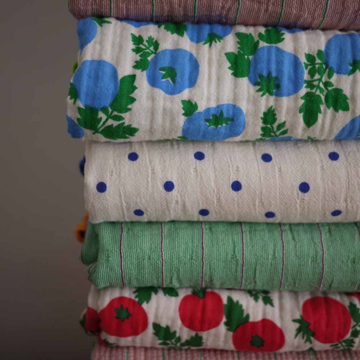봄봄패브릭스(BOMBOM FABRICS) 4lay4layer gauze blanket 4중거즈 블랭킷/check TOMATO blanket /blue/2size