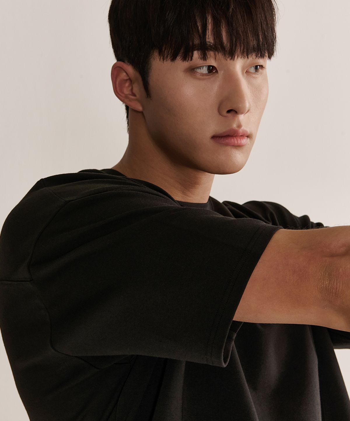 나인제트(NINEZ) 헤비메쉬 절개 와이드 오버핏 티셔츠_2color