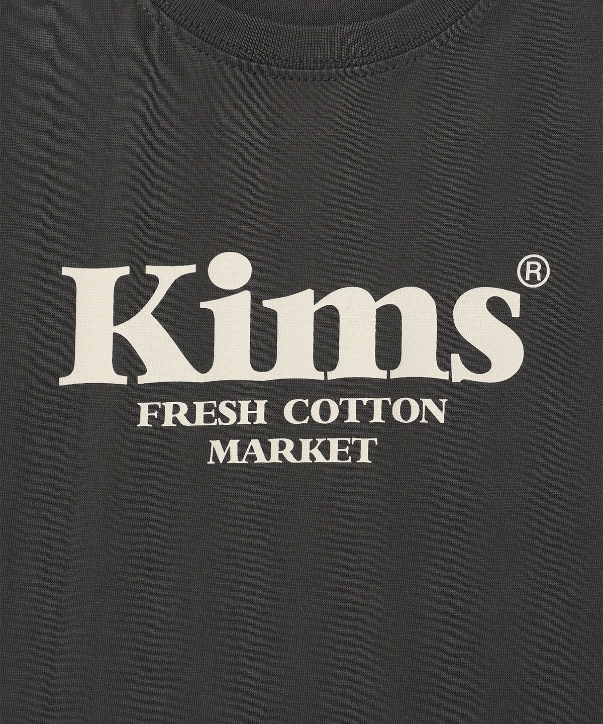 킴스 프레시 코튼 마켓(KIMS FRESH COTTON MARKET) (Unisex) Kims Bam Logo Tee Charcoal