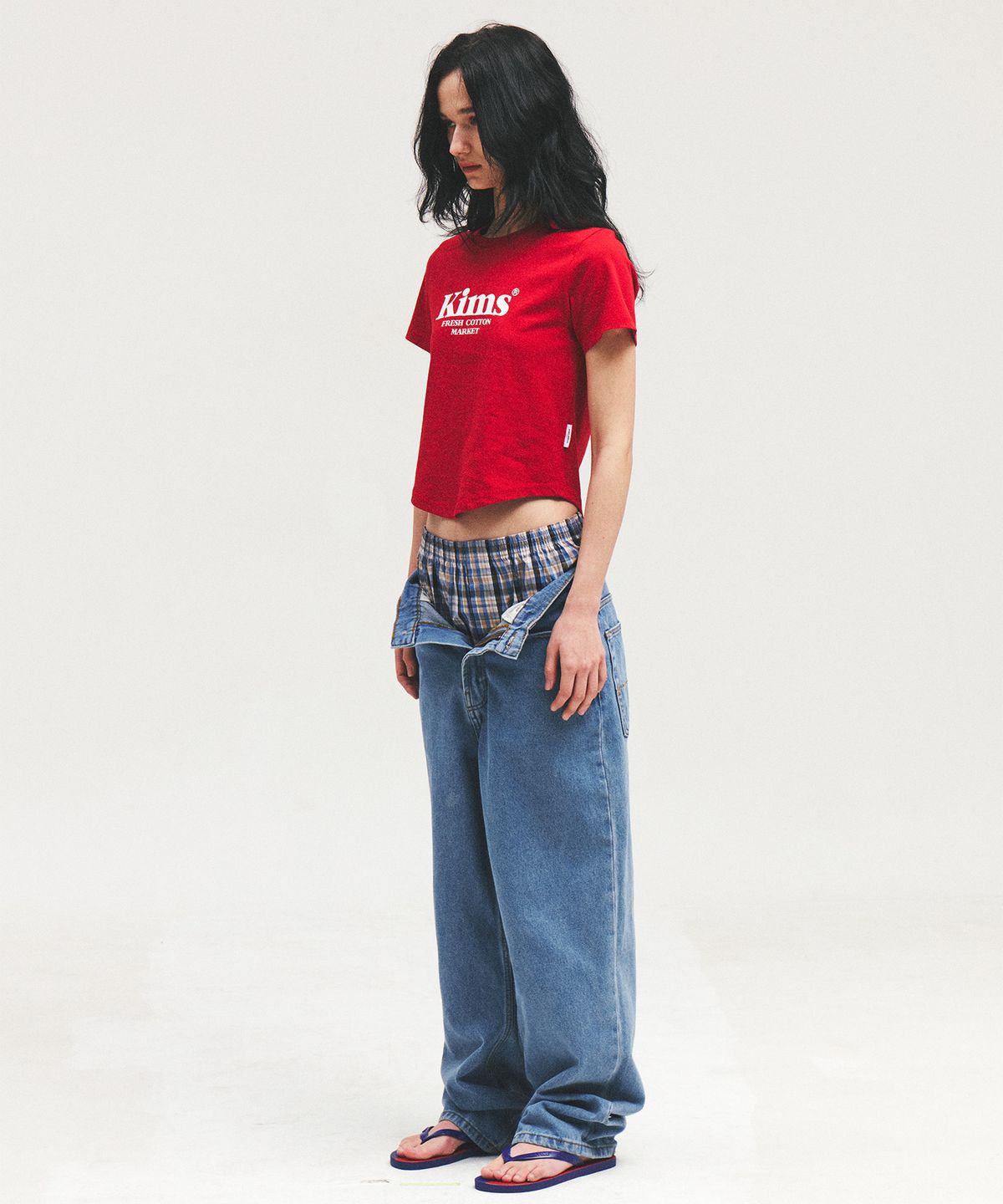킴스 프레시 코튼 마켓(KIMS FRESH COTTON MARKET) (Unisex) Kims Bam Logo Tee Red