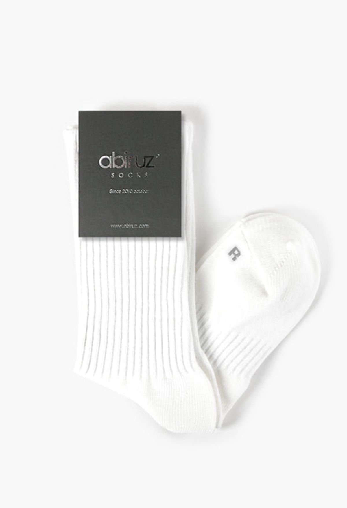 아비루즈(ABIRUZ) 남성용 LIGHT CREW SOCKS - White