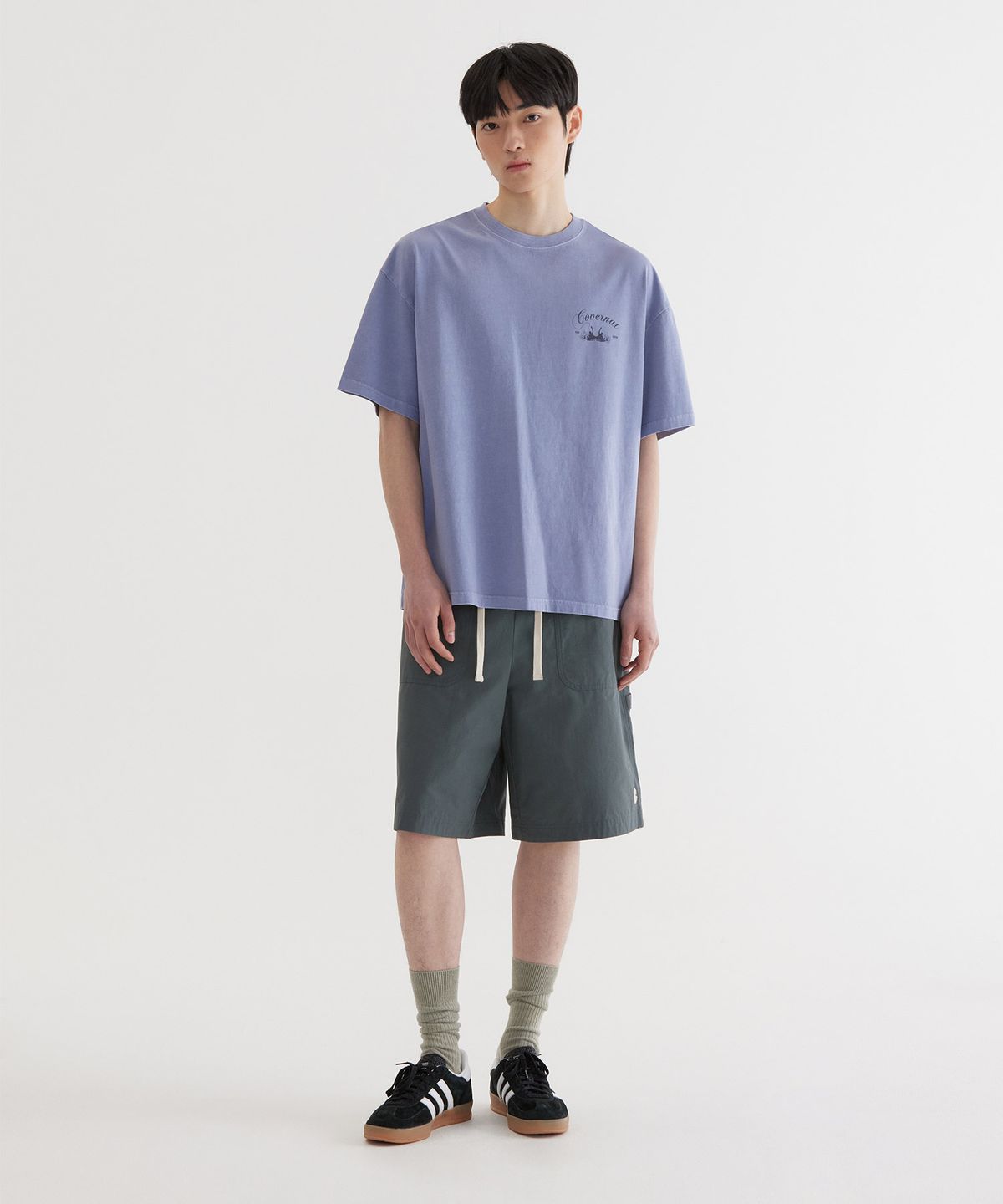 커버낫(COVERNAT) 써퍼 다잉 그래픽 티셔츠 Purple