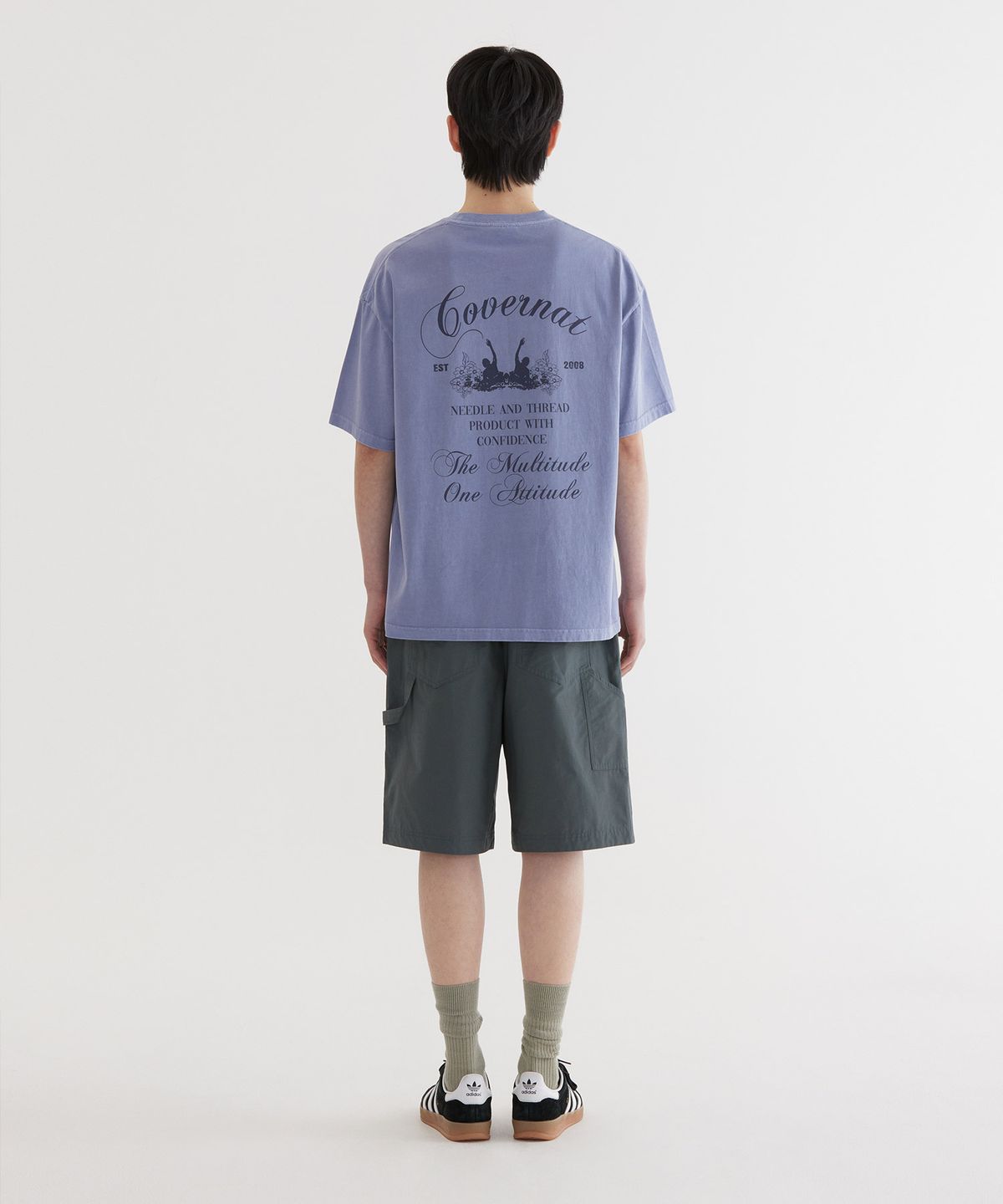 커버낫(COVERNAT) 써퍼 다잉 그래픽 티셔츠 Purple