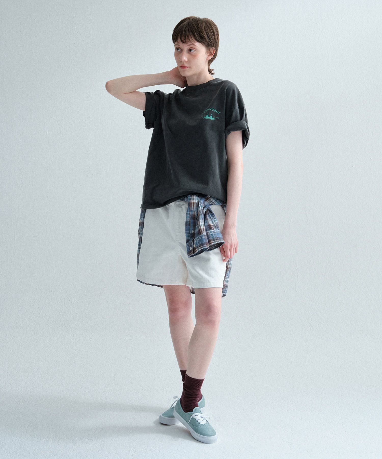MUSINSA | COVERNAT Surfer Dying Graphic T-Shirt Charcoal