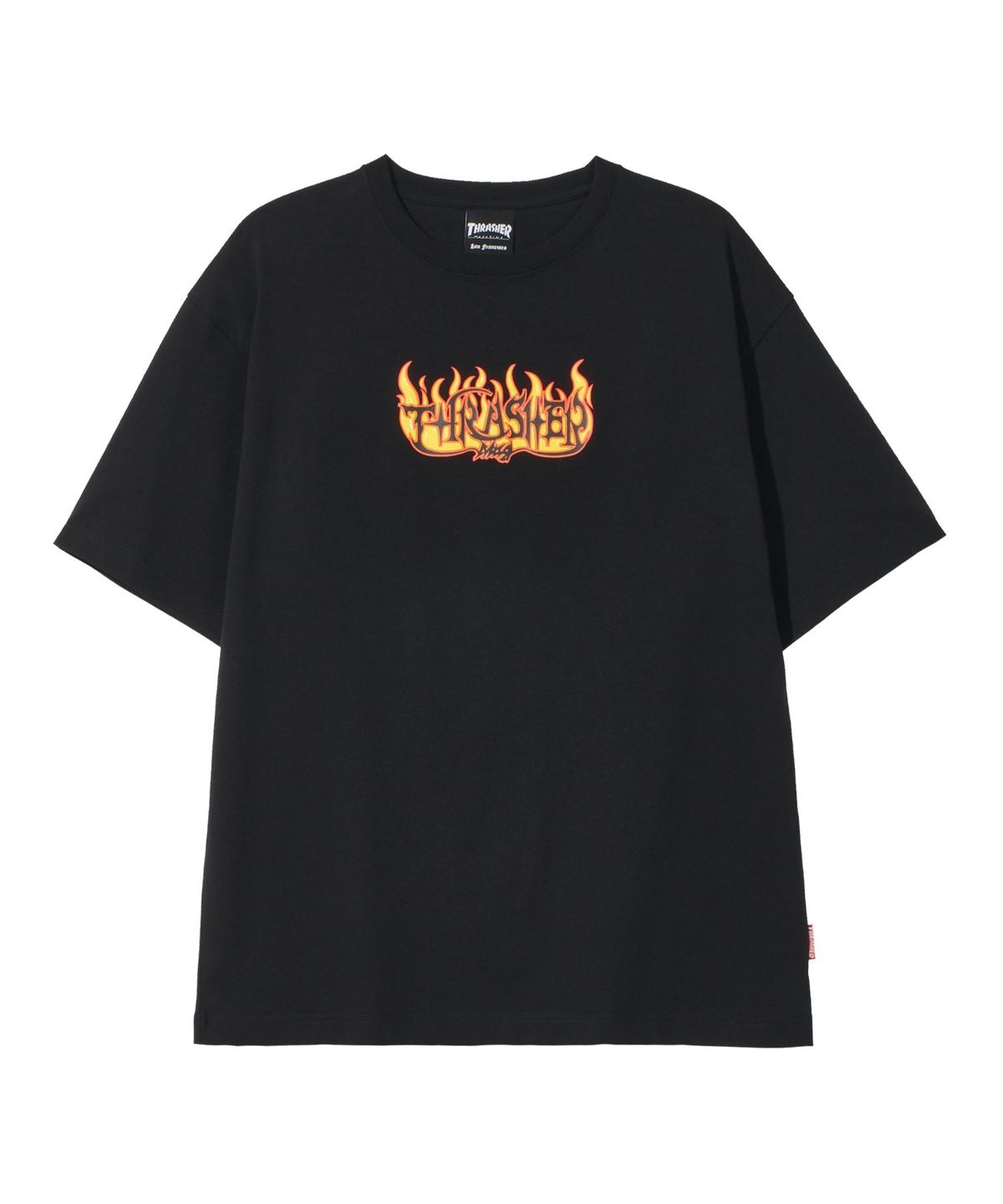 트레셔(THRASHER) 파이어 로고 반팔 티셔츠 블랙