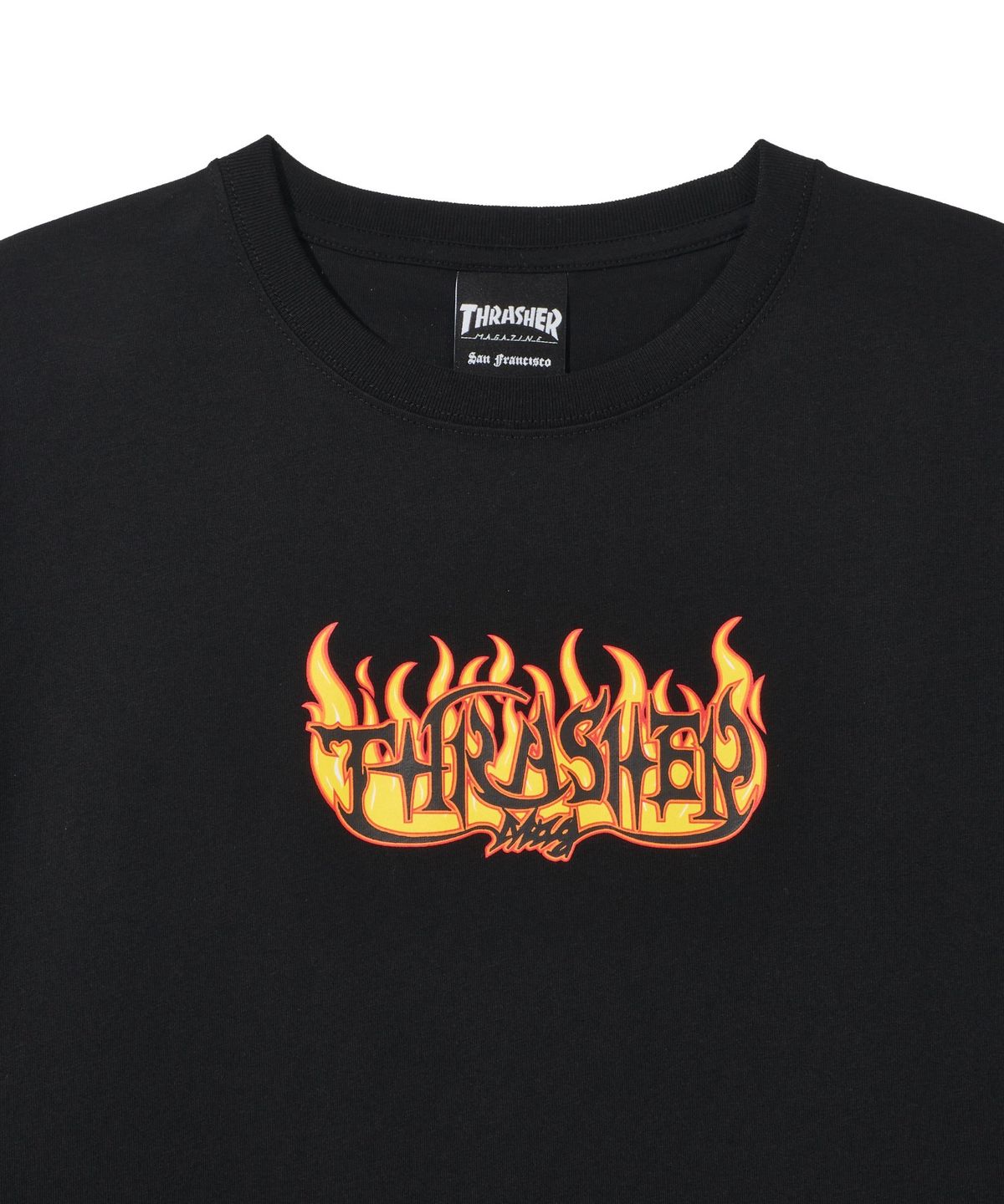 트레셔(THRASHER) 파이어 로고 반팔 티셔츠 블랙