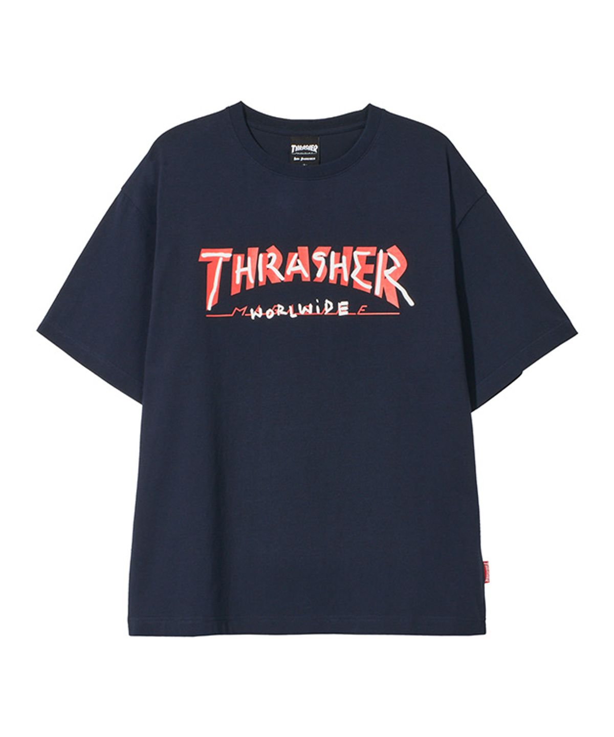 트레셔(THRASHER) 두들 그래픽 반팔 티셔츠 네이비