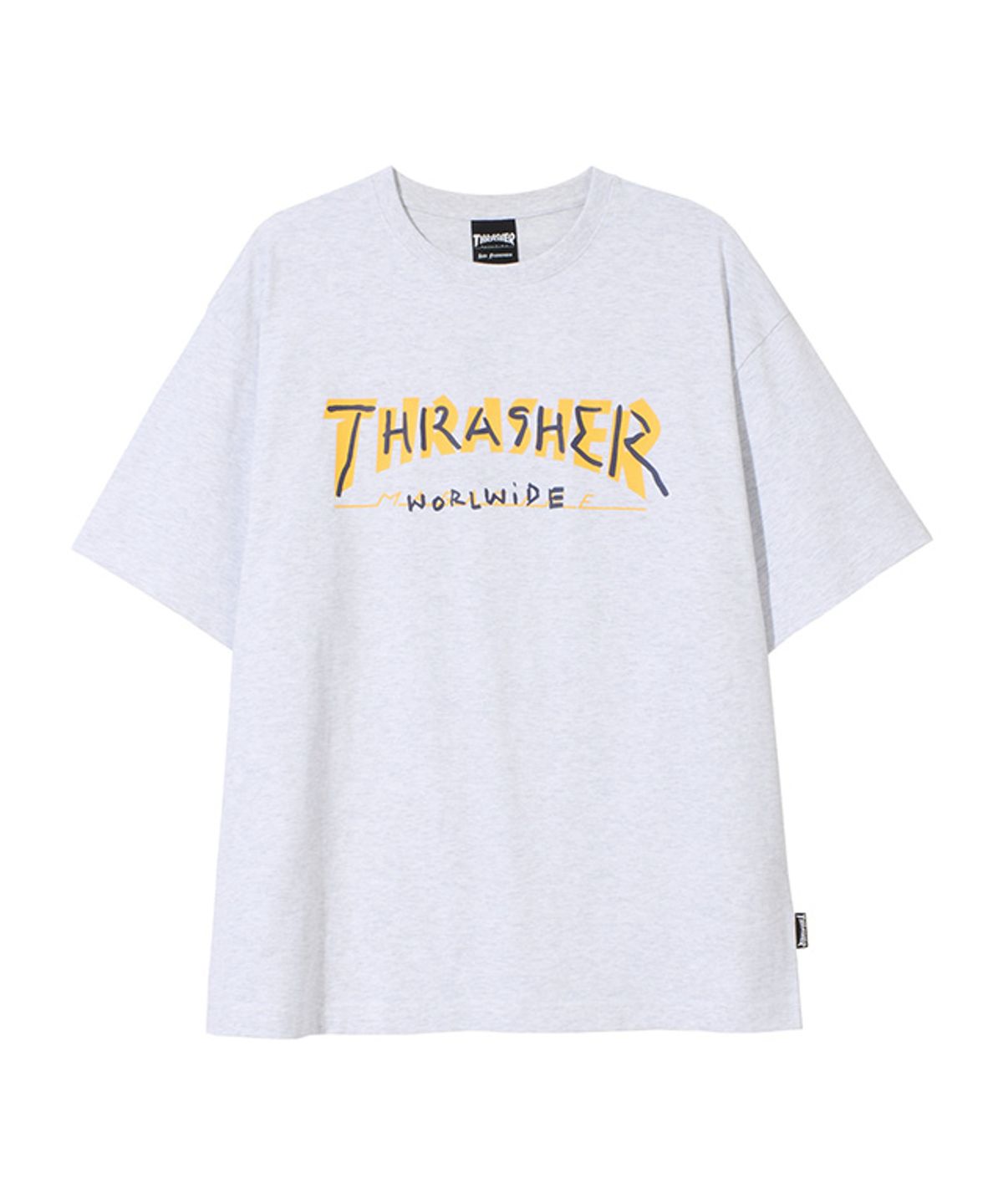 트레셔(THRASHER) 두들 그래픽 반팔 티셔츠 화이트 멜란지