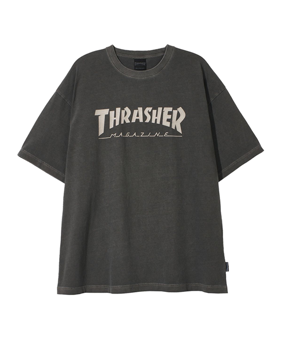 트레셔(THRASHER) 매거진 피그먼트 다잉 반팔 티셔츠 차콜