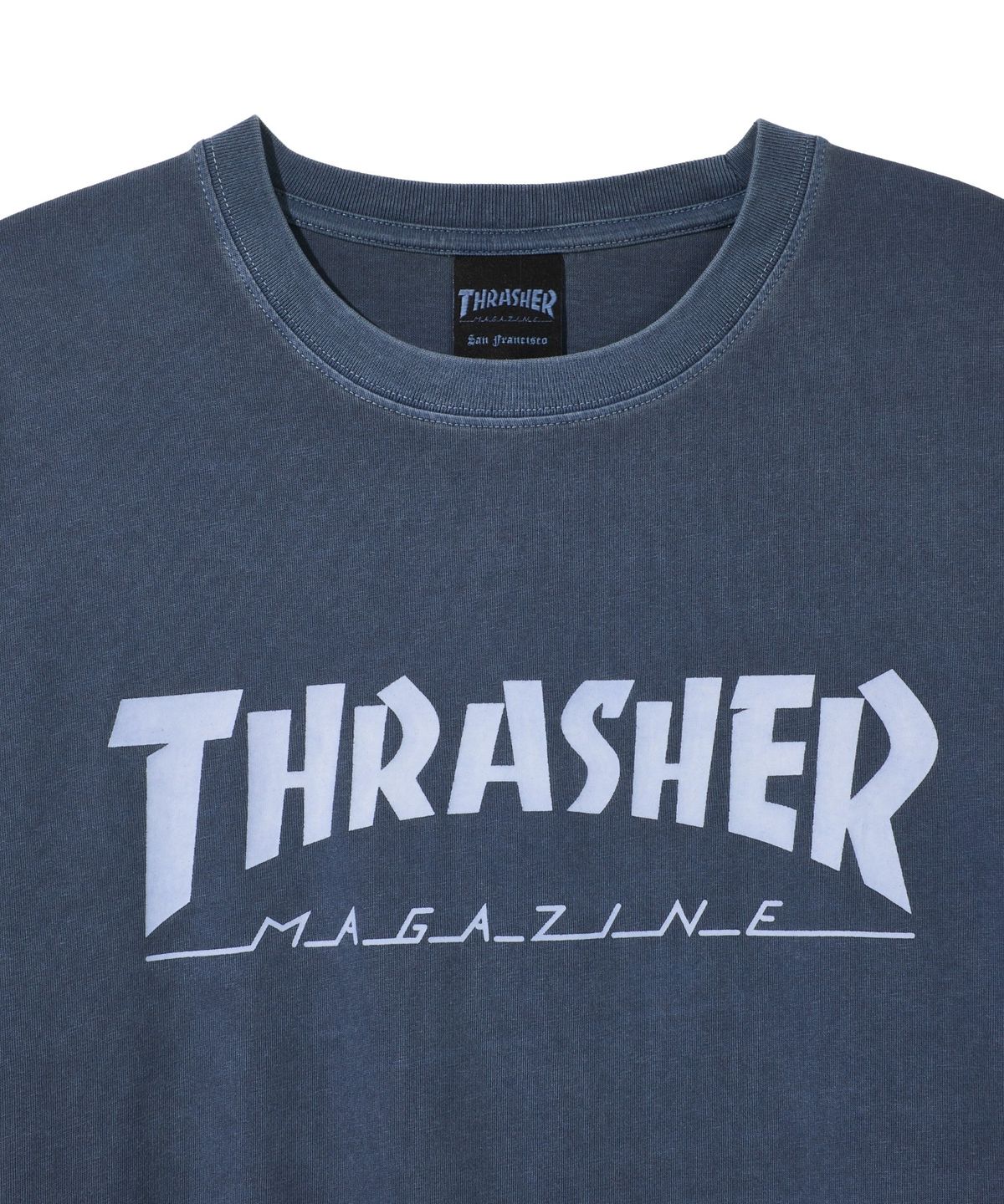 트레셔(THRASHER) 매거진 피그먼트 다잉 반팔 티셔츠 네이비