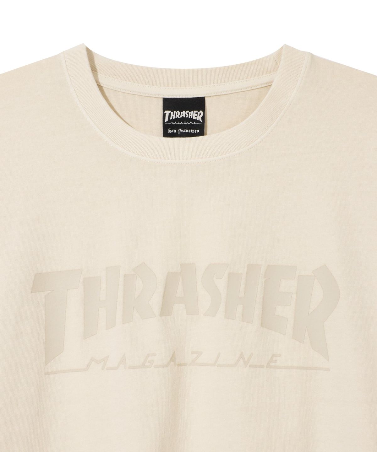 트레셔(THRASHER) 매거진 피그먼트 다잉 반팔 티셔츠 크림