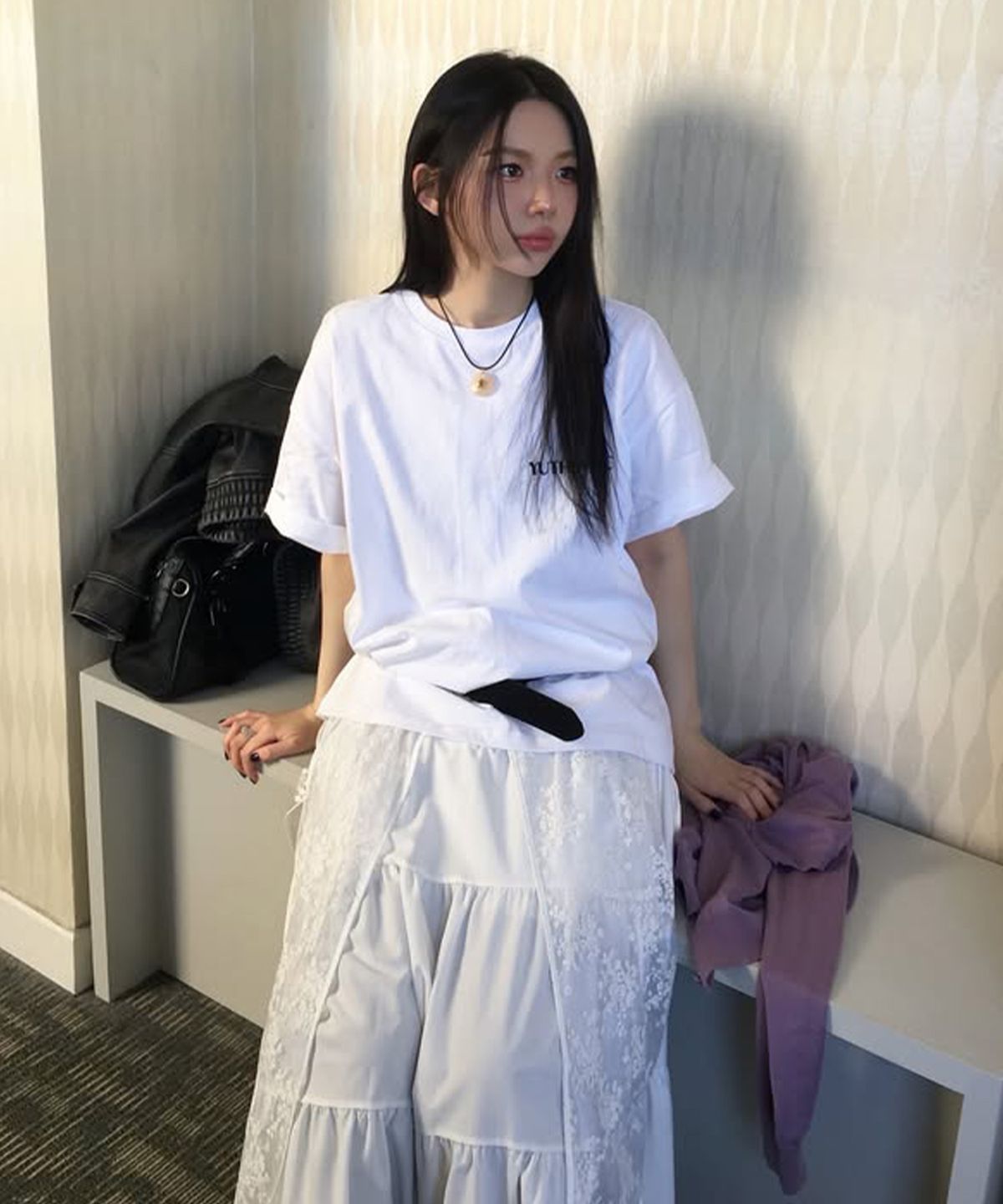 유센틱(YUTHENTIC) OG 로고 티셔츠 화이트 AW5ME43801