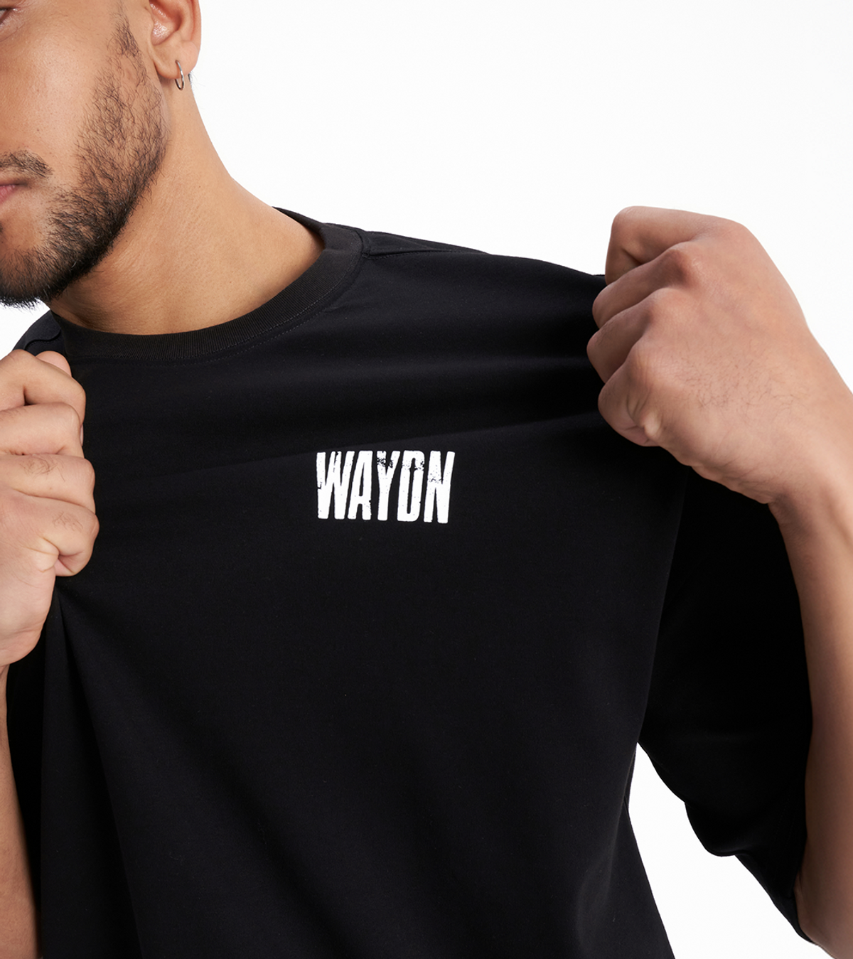 웨이든(WAYDN) 빈티지 로고 오버핏 숏 슬리브 블랙