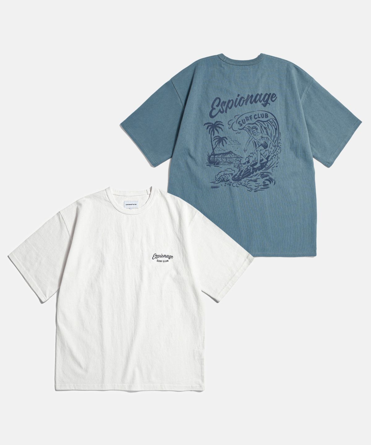 에스피오나지(ESPIONAGE) Surf Club Heavyweight Tee Faded Blue