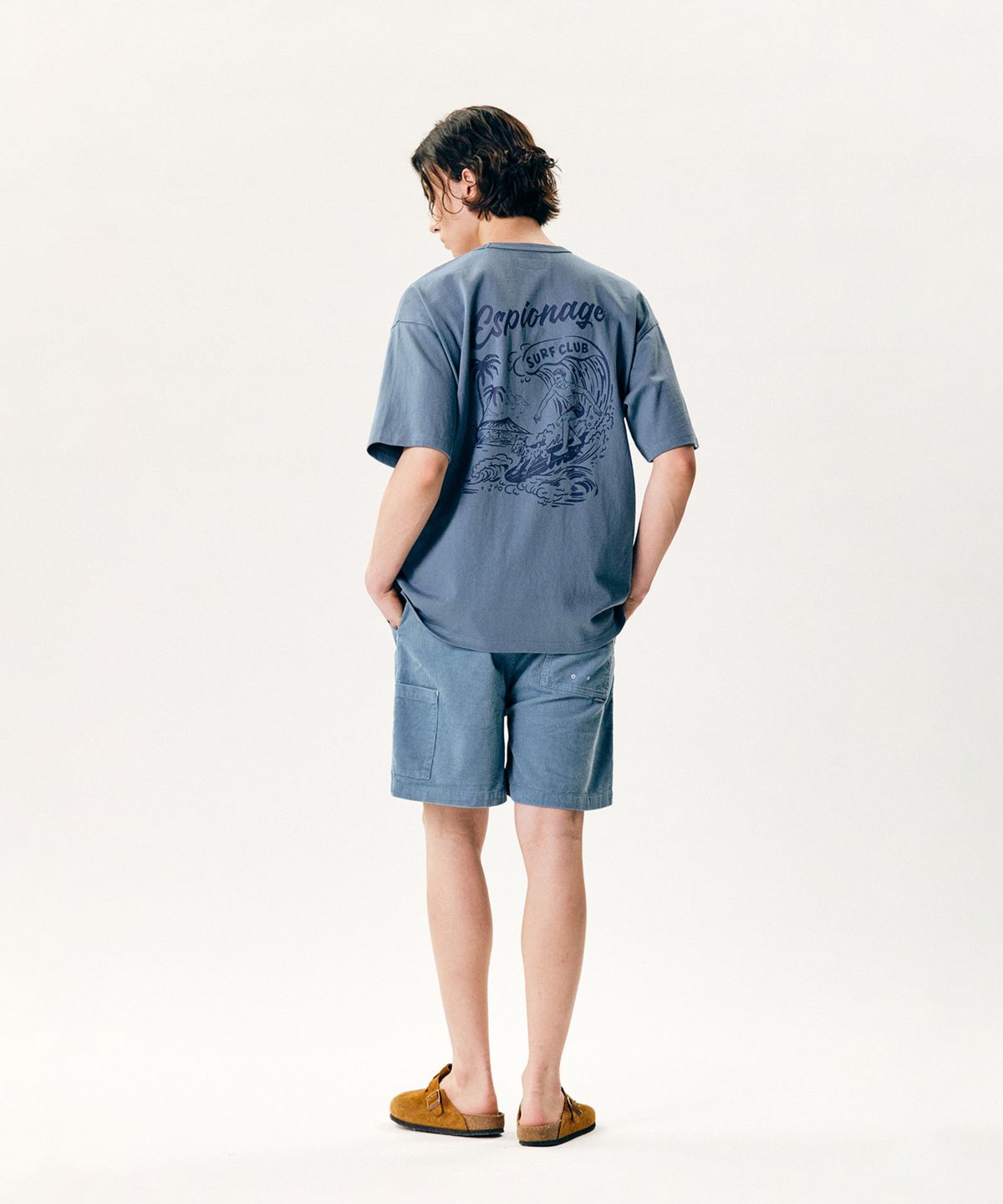 에스피오나지(ESPIONAGE) Surf Club Heavyweight Tee Faded Blue