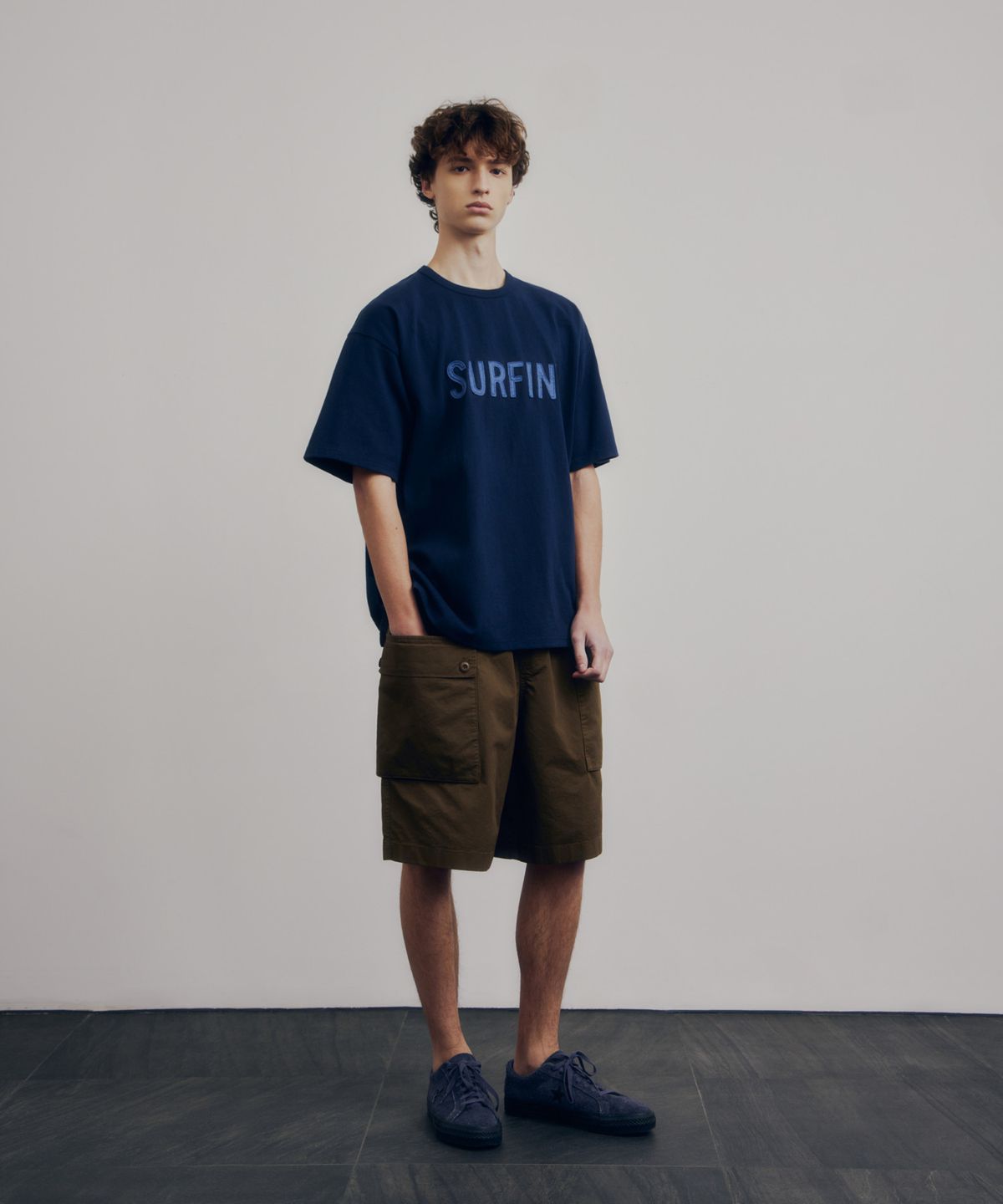 에스피오나지(ESPIONAGE) Surfin Heavyweight Tee Navy