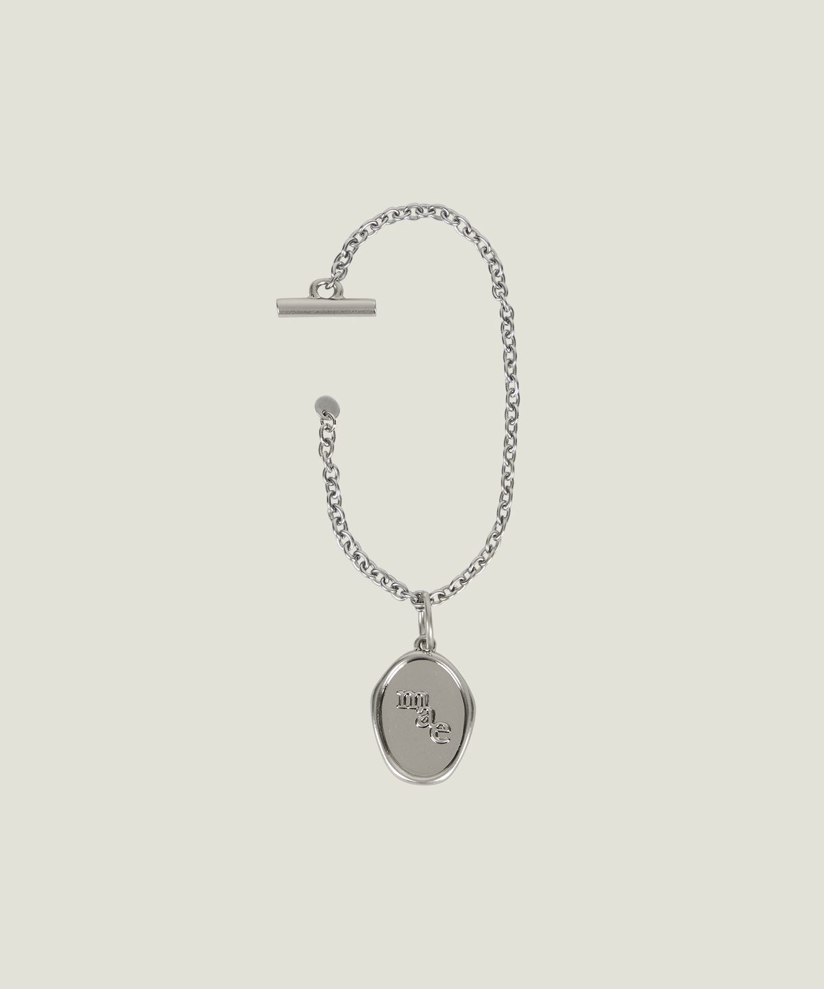 무쿠앤에보니(MUCU AND EBONY) [선물포장] mae Logo Antique Keyring _ Nickel Matte