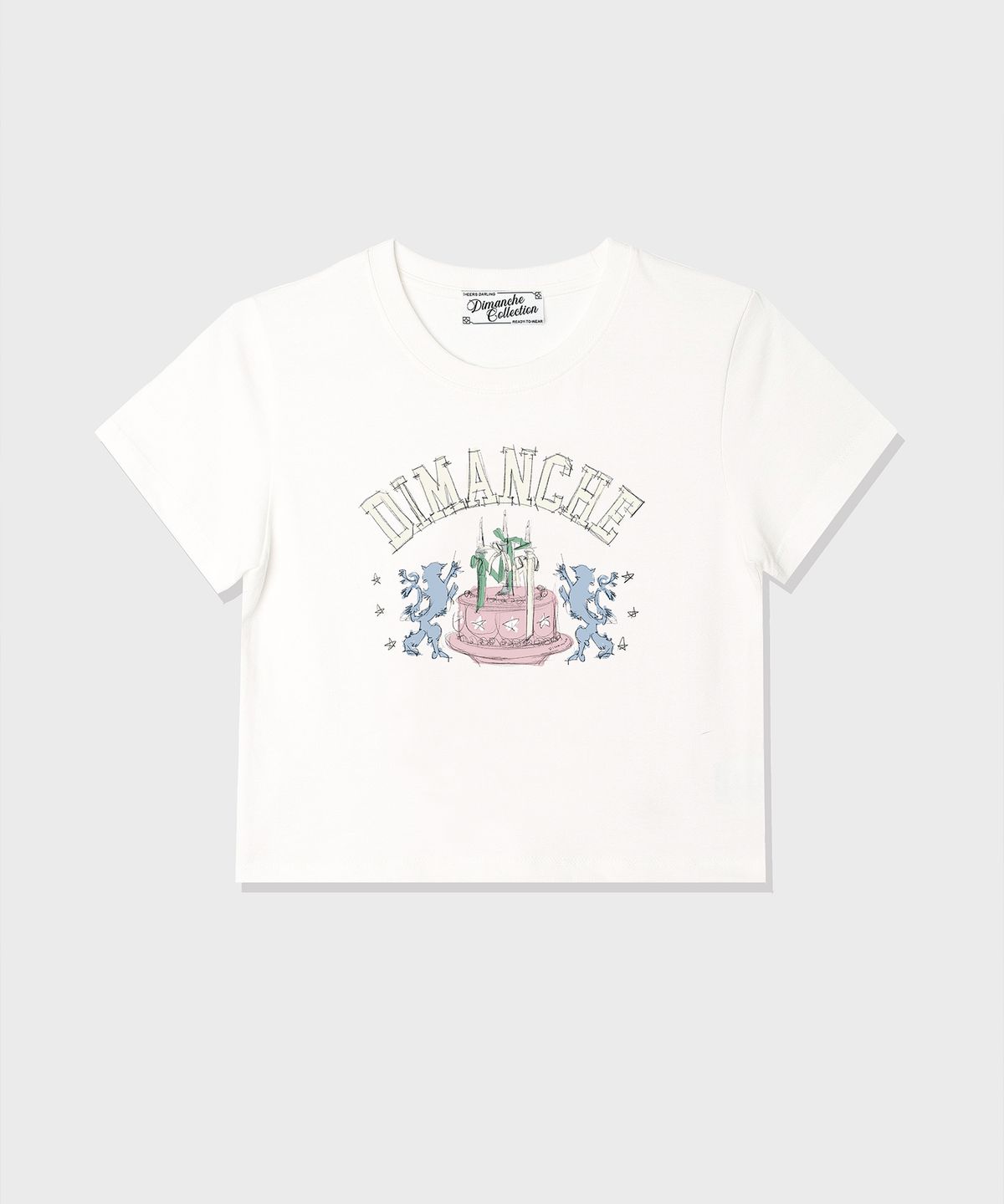디망쉬(dimanche) PREPPY CAKE CROP T-SHIRT