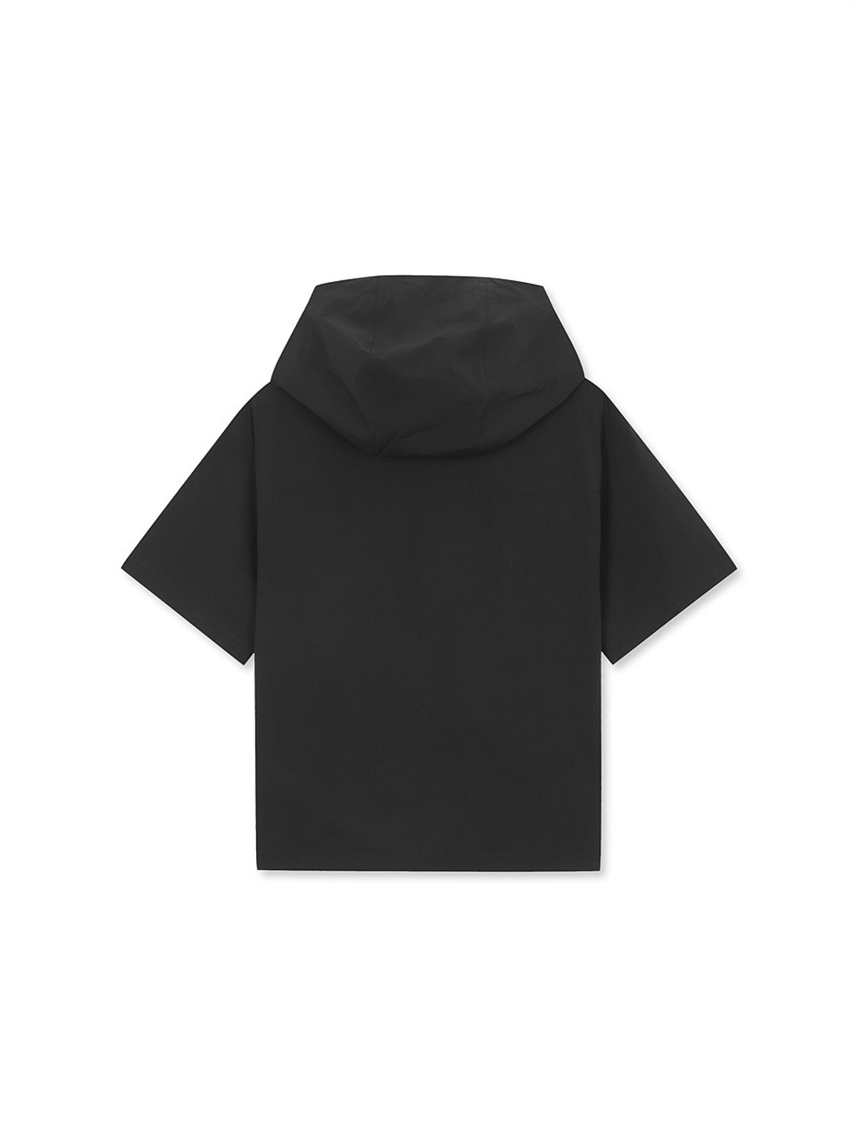 디스커버리 키즈(DISCOVERY KIDS) 키즈 프레시벤트 경량 우븐 후드 트레이닝 반팔 아노락 (BLACK)