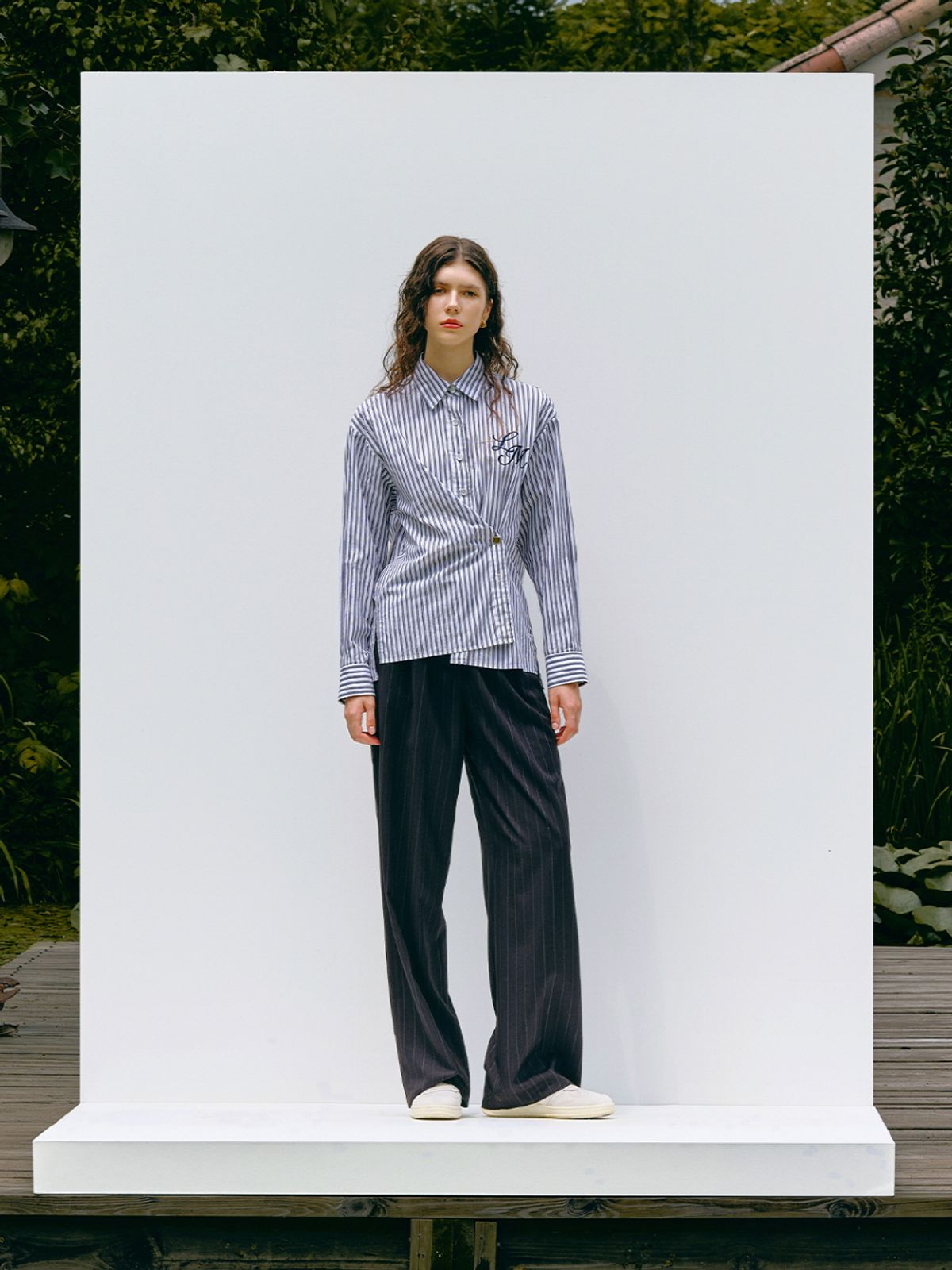엘유브이엠(LUVM) WIDE LONG BANDING PANTS_STRIPE