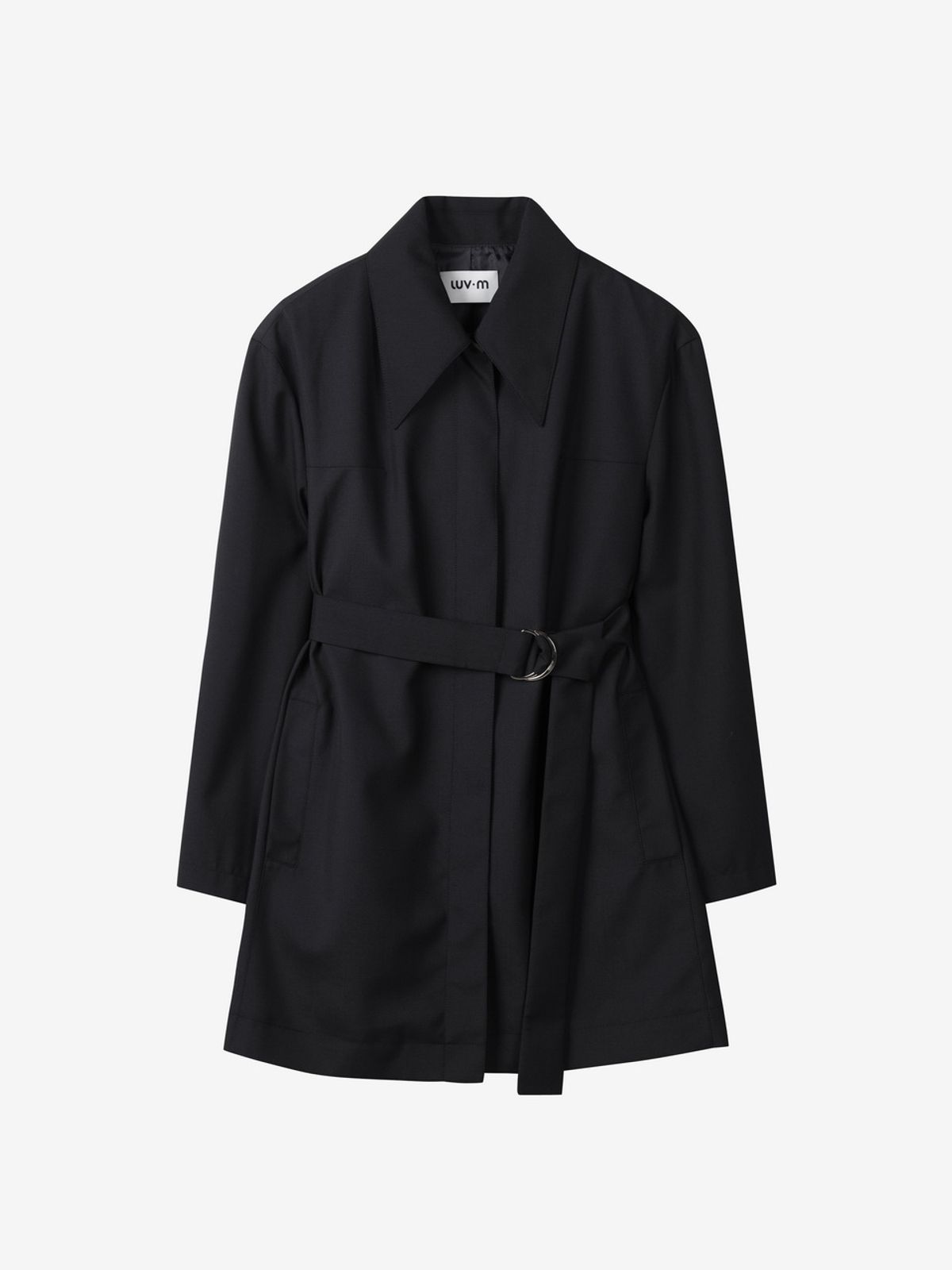 엘유브이엠(LUVM) WOOL TRENCH HALF COAT_BLACK
