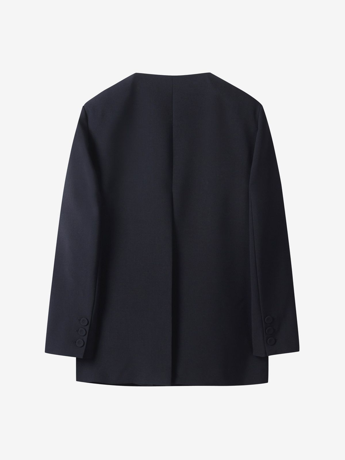 엘유브이엠(LUVM) OVERSIZED COLLARLESS JACKET_NAVY