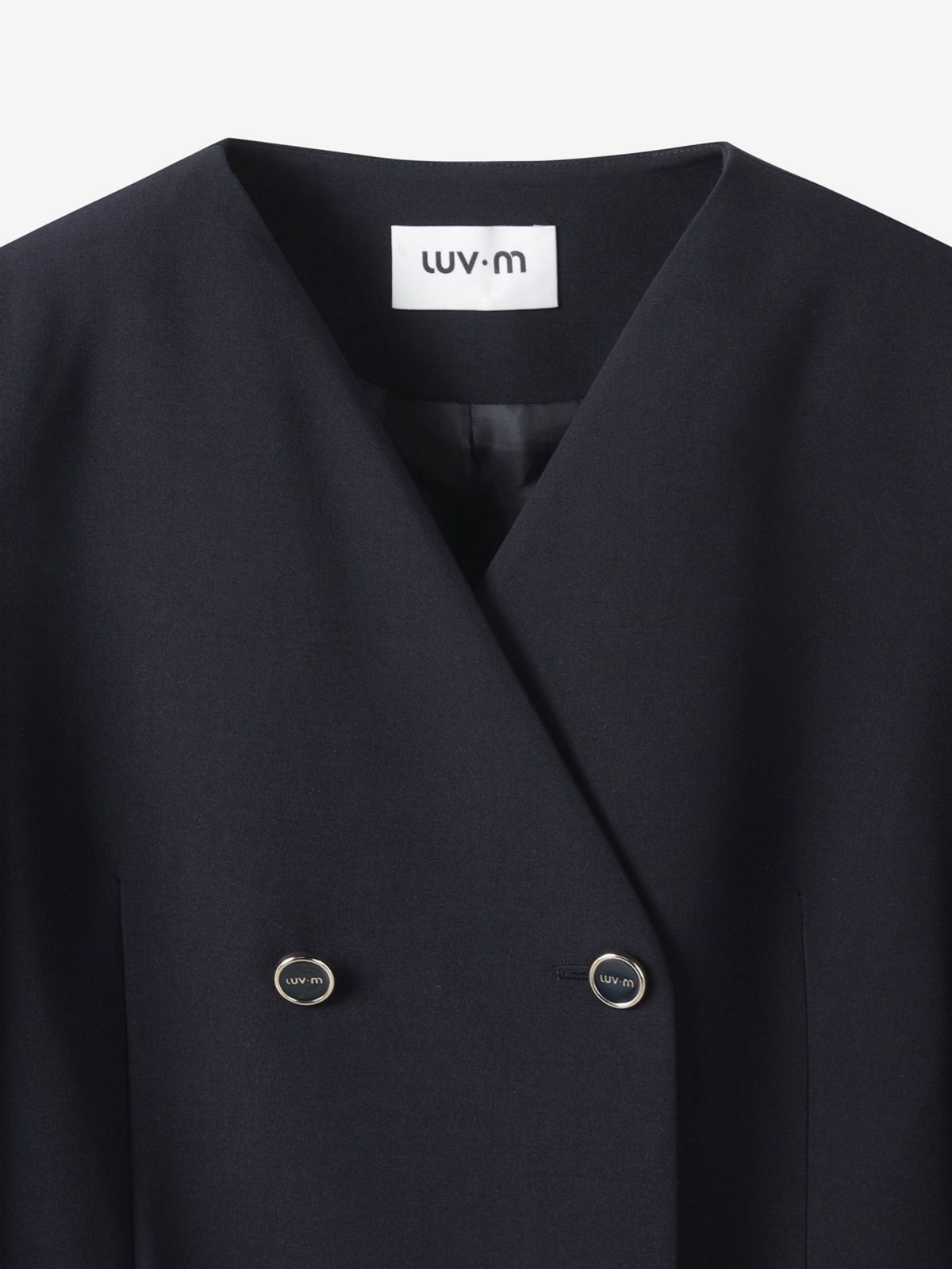엘유브이엠(LUVM) OVERSIZED COLLARLESS JACKET_NAVY