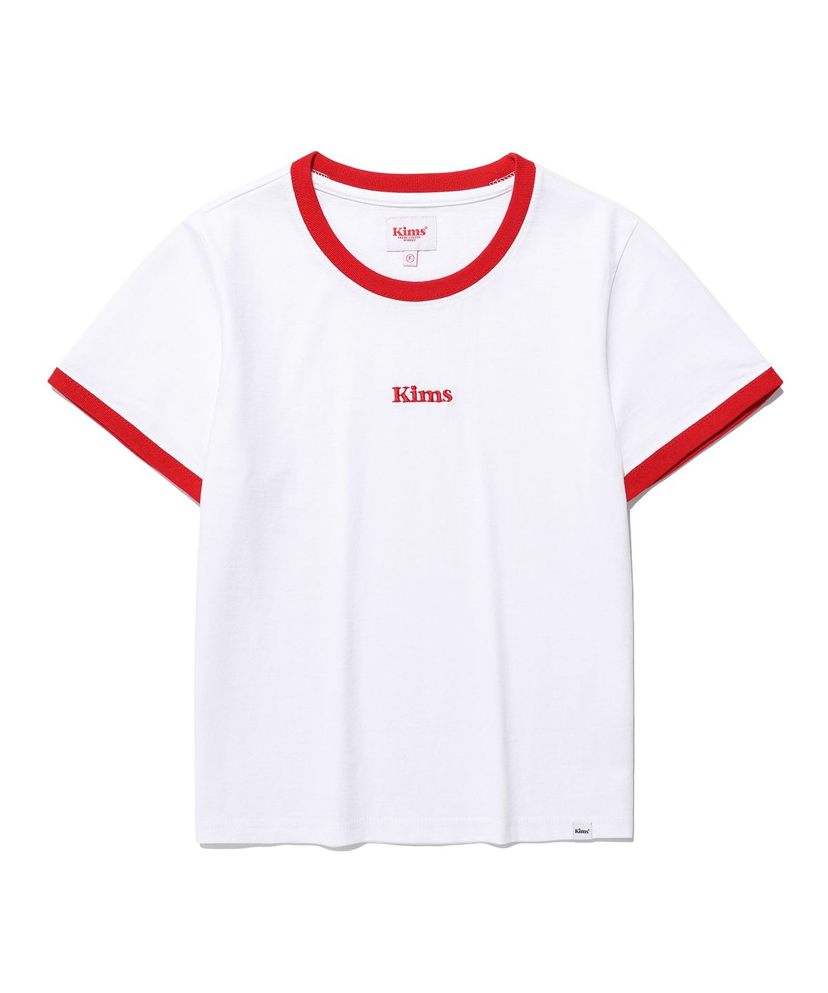 킴스 프레시 코튼 마켓(KIMS FRESH COTTON MARKET) (Unisex) Kims Logo Ringer Tee White(red)