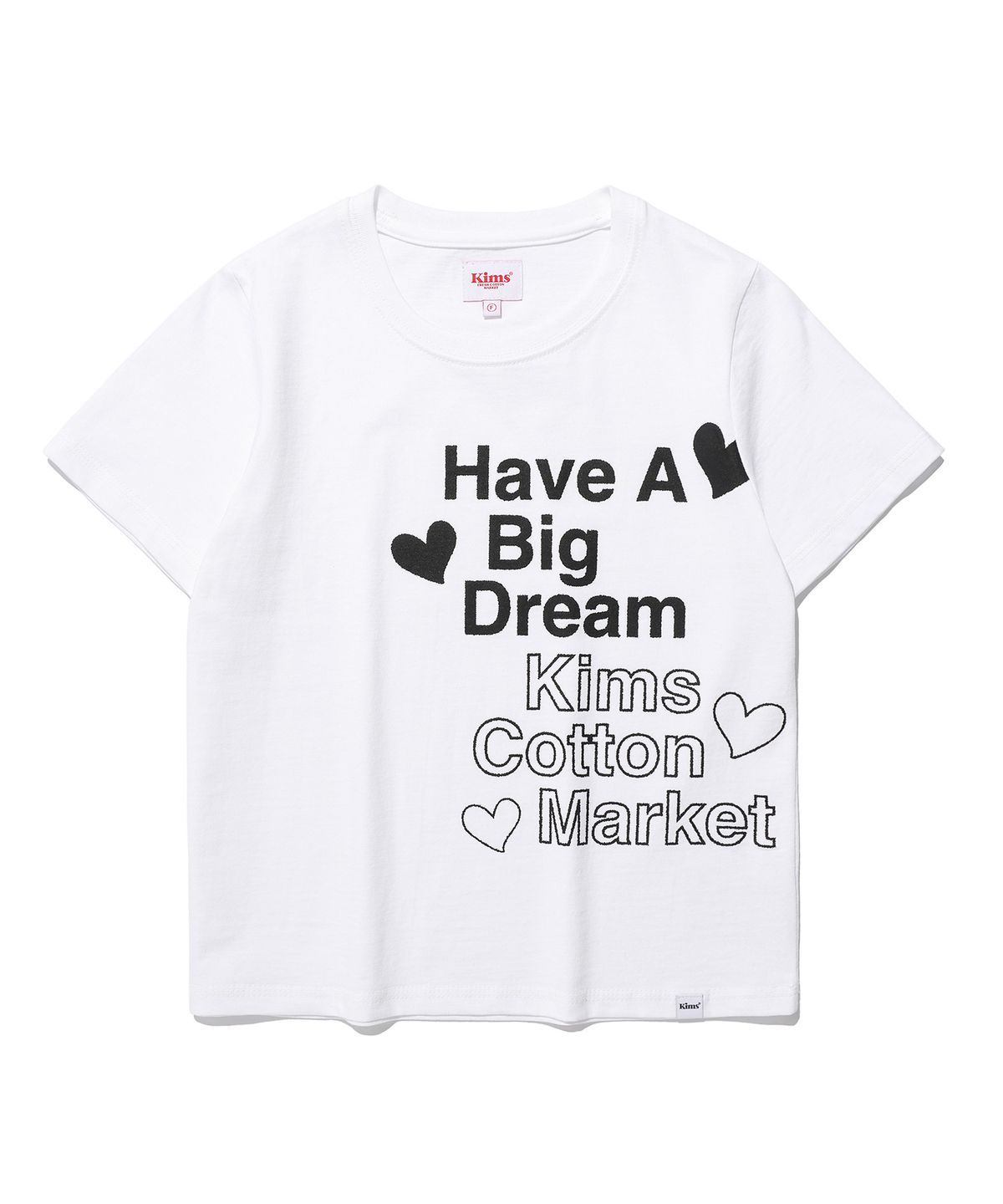킴스 프레시 코튼 마켓(KIMS FRESH COTTON MARKET) Four Heart Logo Tee White
