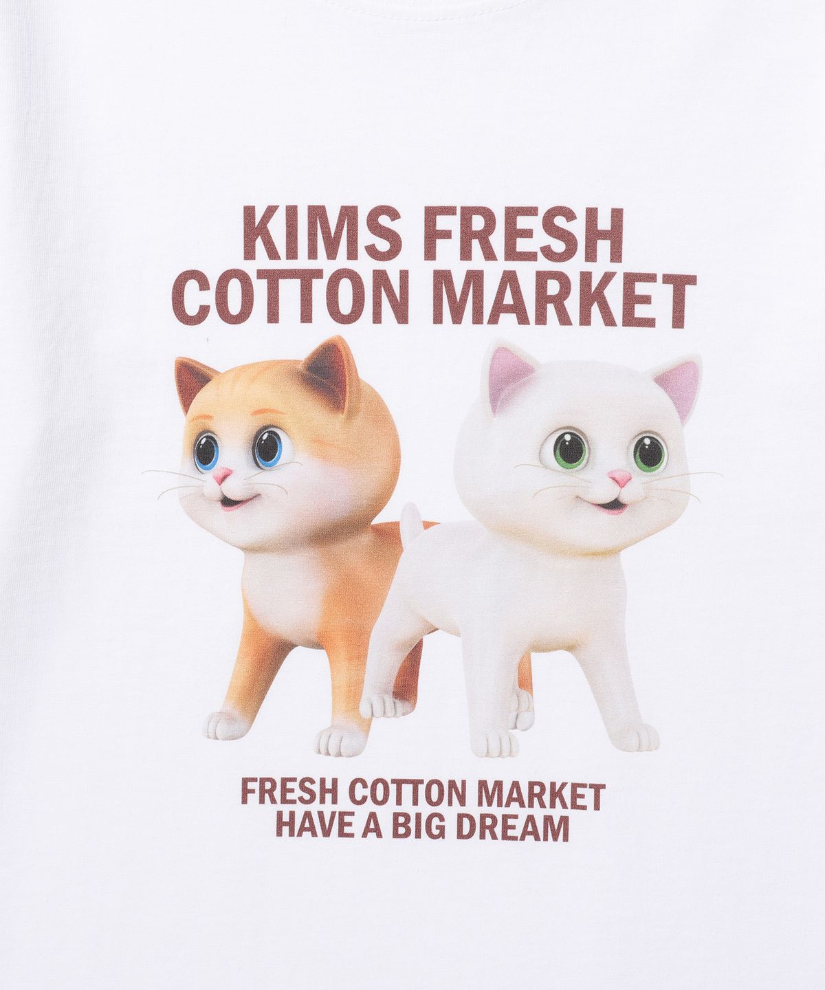 킴스 프레시 코튼 마켓(KIMS FRESH COTTON MARKET) Head Flower Garden Cat Tee White