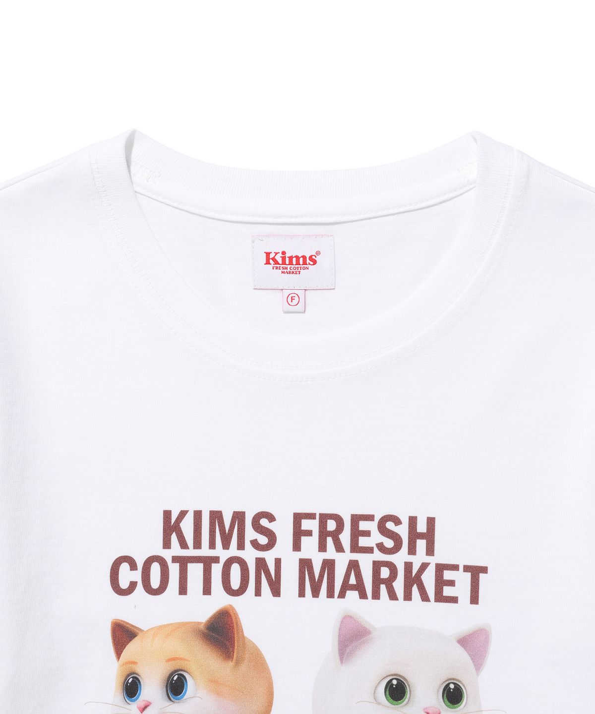 킴스 프레시 코튼 마켓(KIMS FRESH COTTON MARKET) Head Flower Garden Cat Tee White