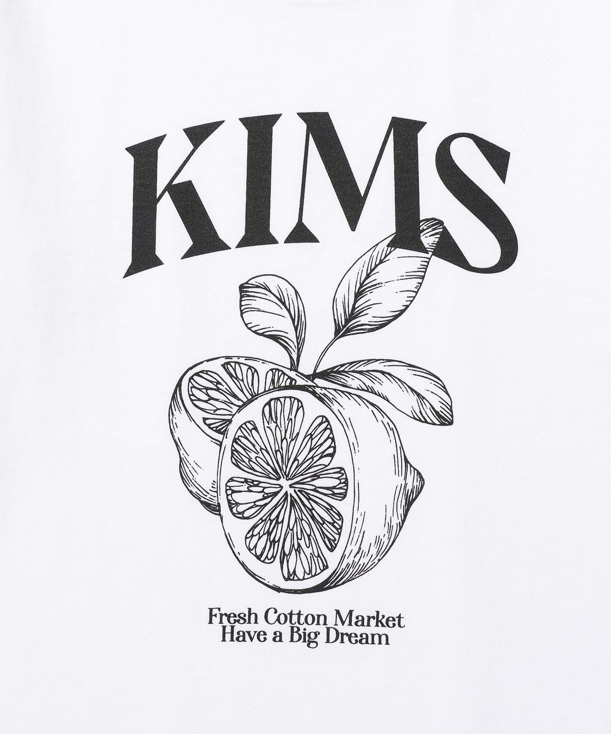 킴스 프레시 코튼 마켓(KIMS FRESH COTTON MARKET) (Unisex) Lemon Sketch Tee White
