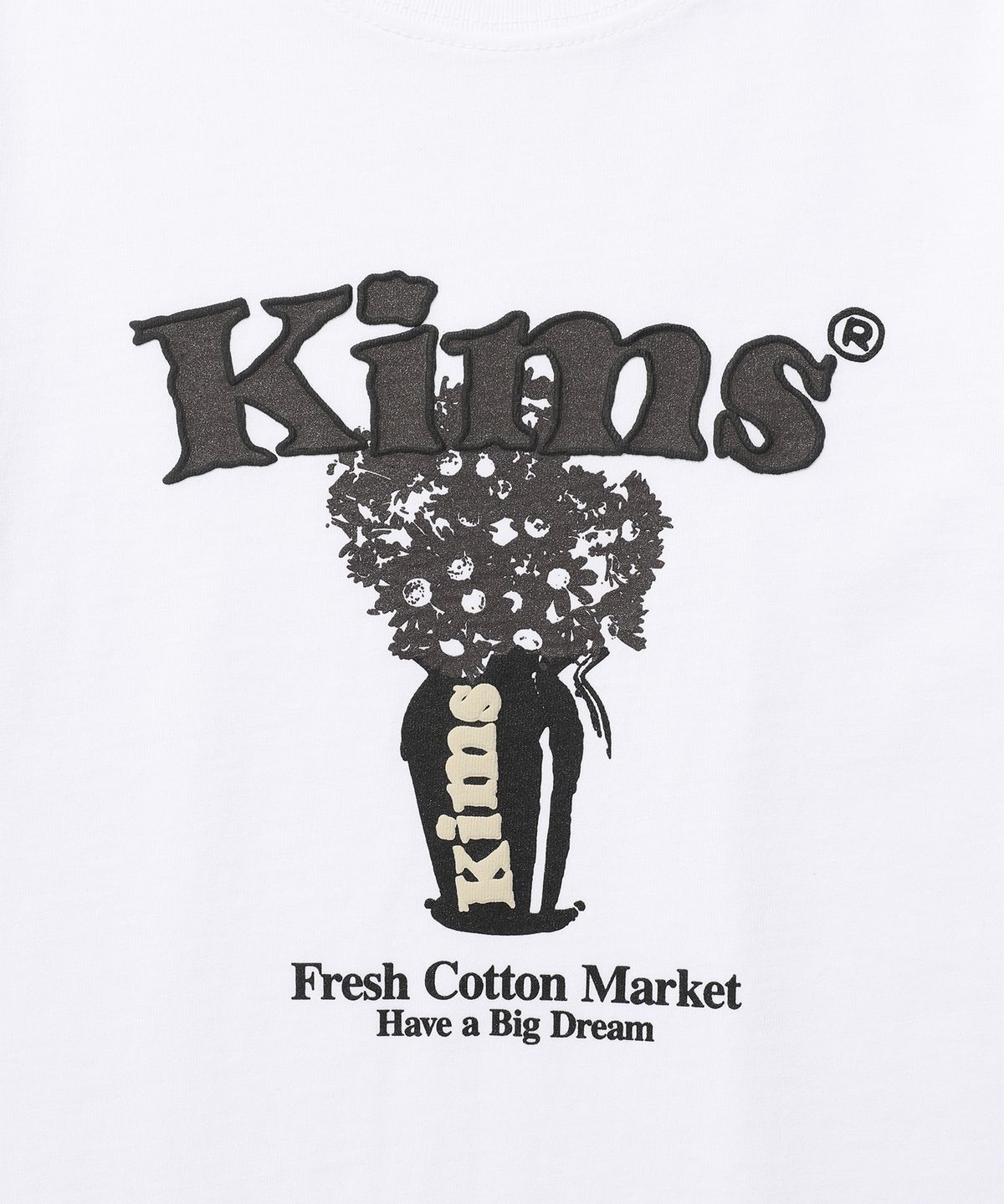 킴스 프레시 코튼 마켓(KIMS FRESH COTTON MARKET) (Unisex) Popcorn Flower Tee White