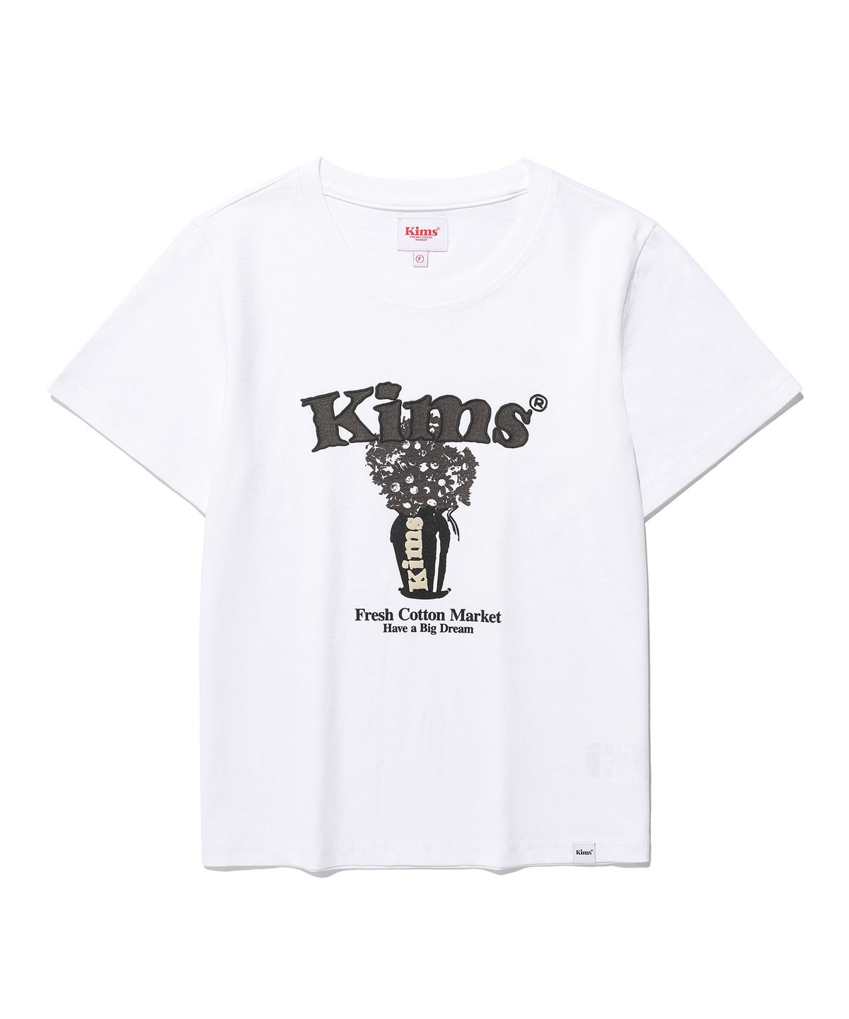킴스 프레시 코튼 마켓(KIMS FRESH COTTON MARKET) (Unisex) Popcorn Flower Tee White