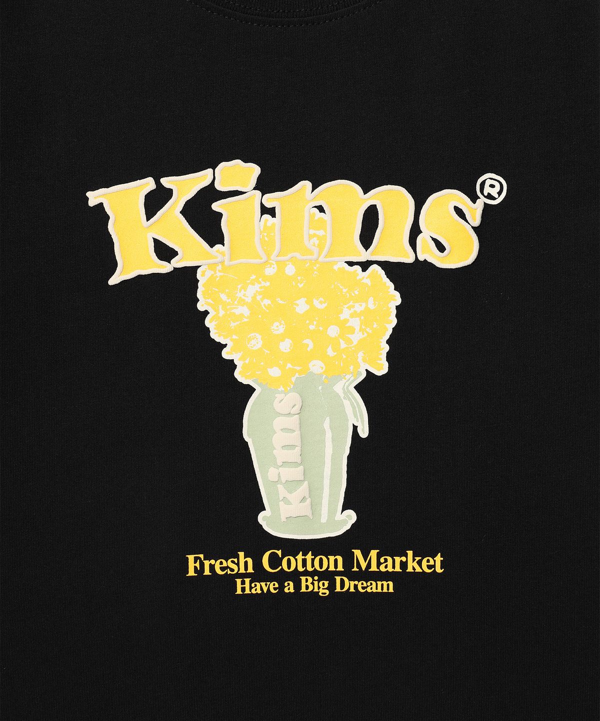 킴스 프레시 코튼 마켓(KIMS FRESH COTTON MARKET) (Unisex) Popcorn Flower Tee Black