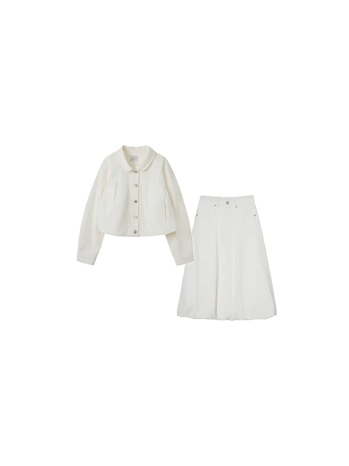 오더먼트 바이 보카바카(OTHEMENT BY VOCAVACA) [SET] Pin tuck Denim Jacket & Ballon Denim Skirt_2color