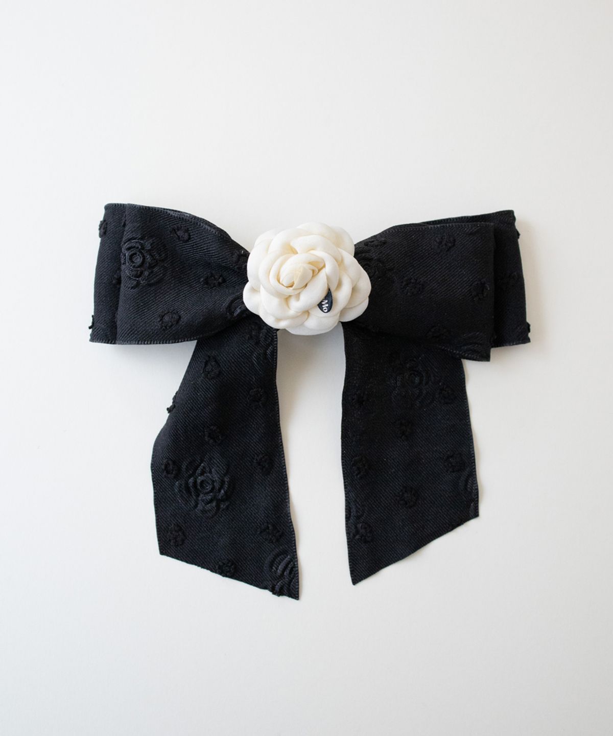 메리모티브(MERRYMOTIVE) Black and white flower bow hair pin