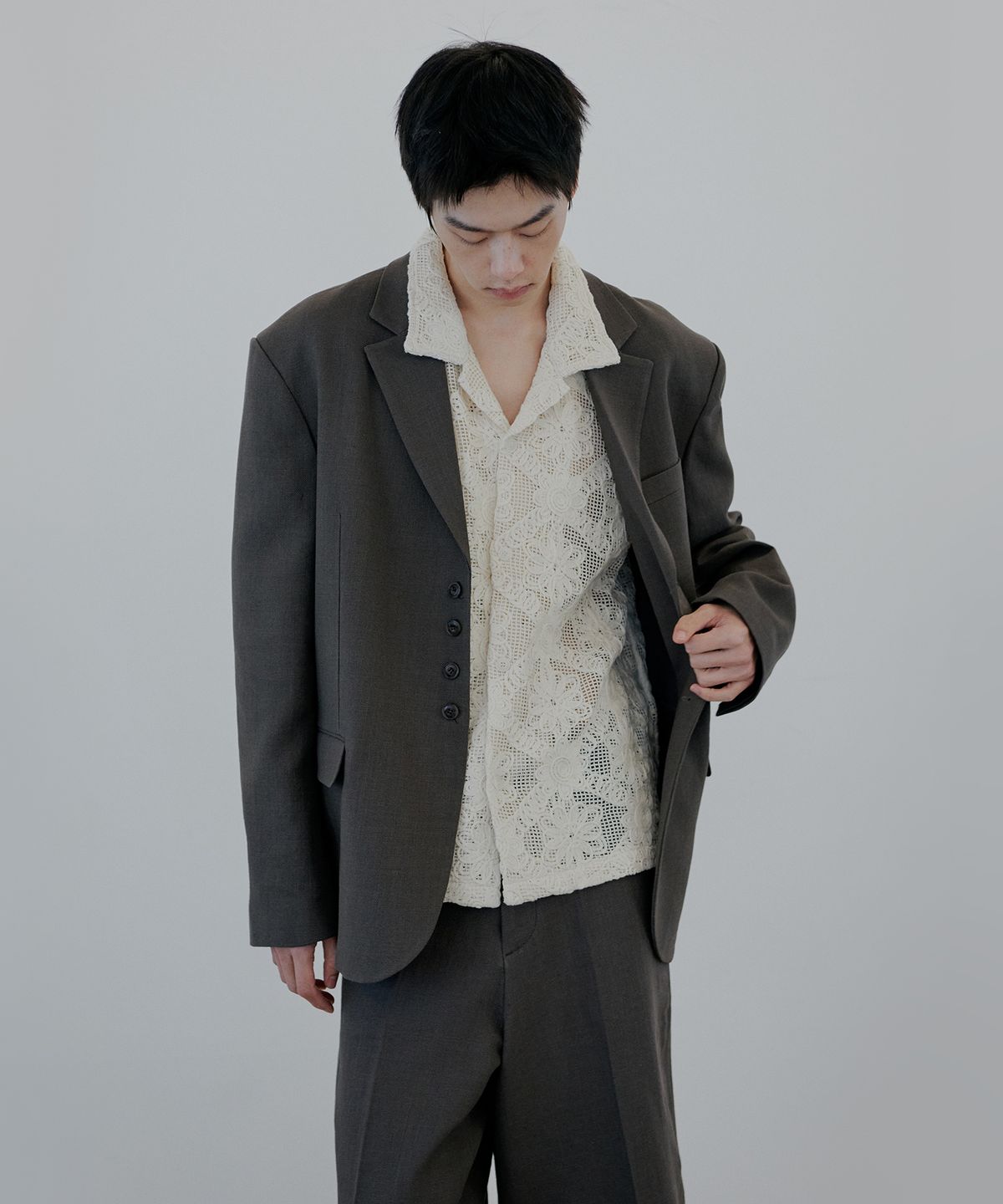 누아클레(NUAKLE) (m) 린넨 자켓_카키 브라운