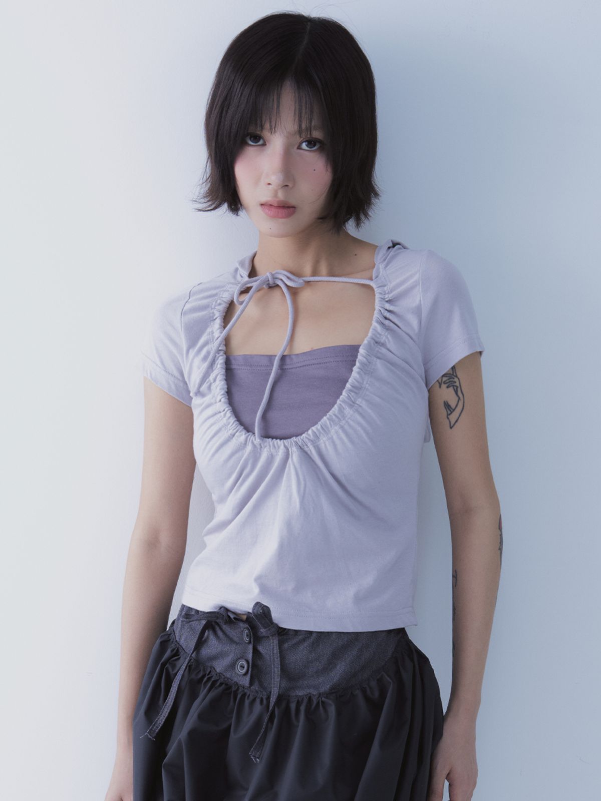 쎄쎄쎄(SETSETSET) LUNA VEIL HOODIE T-SHIRTS LAVENDER
