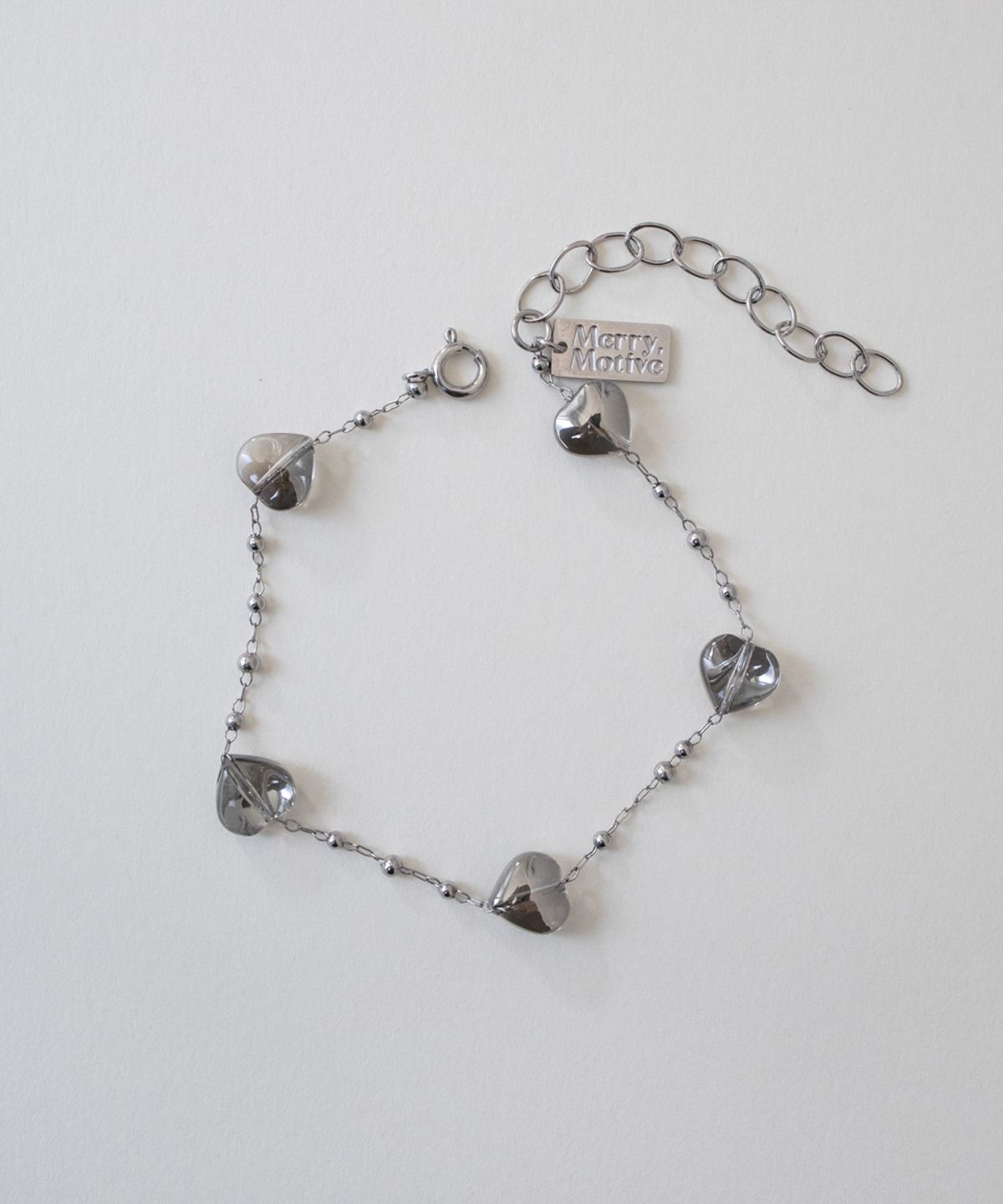 메리모티브(MERRYMOTIVE) Heart glass ball chain bracelet