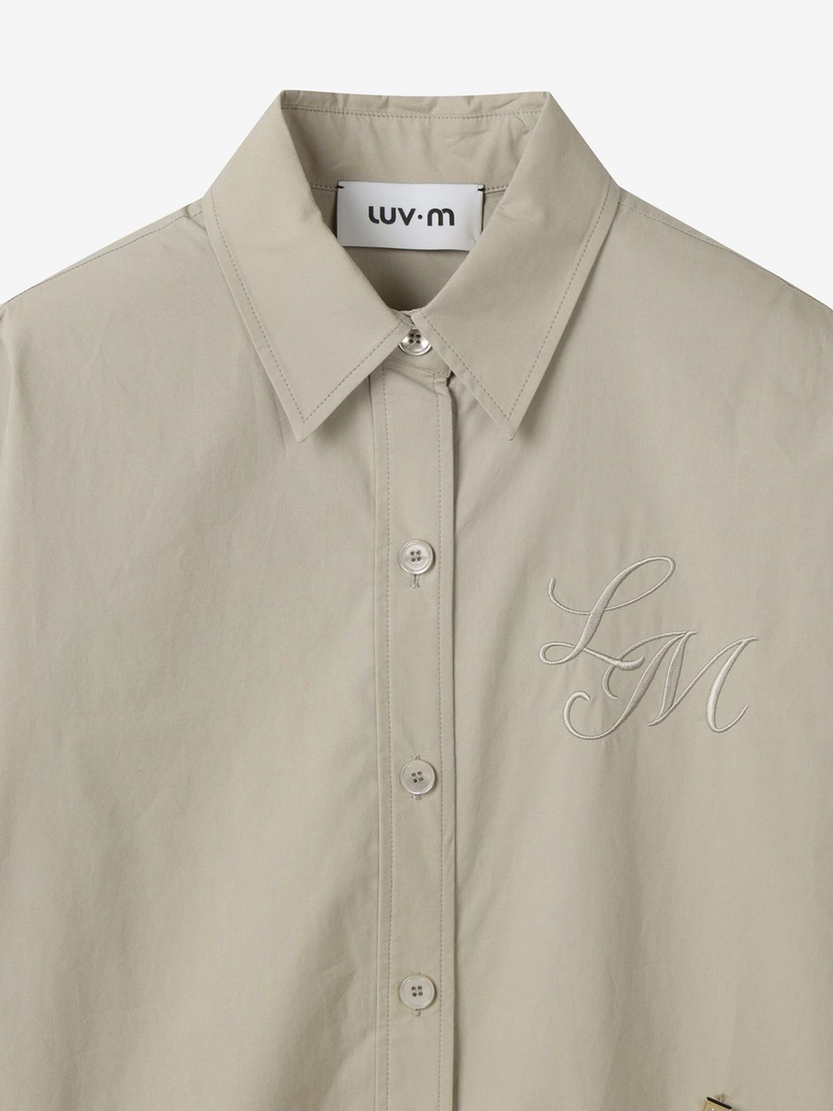 엘유브이엠(LUVM) LOGO COTTON SHIRTS_BEIGE