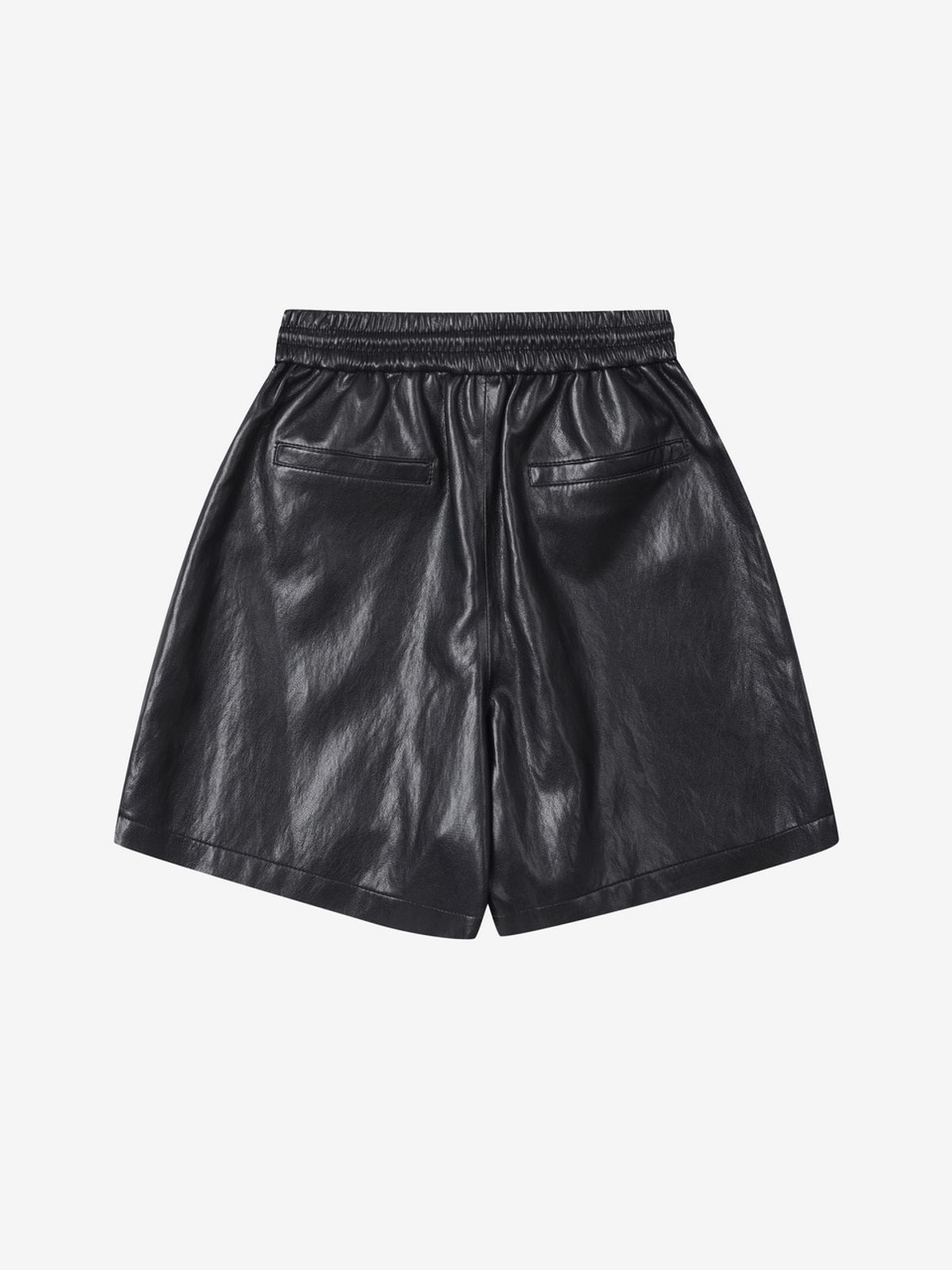 엘유브이엠(LUVM) FAUX LEATHER SHORTS_BLACK