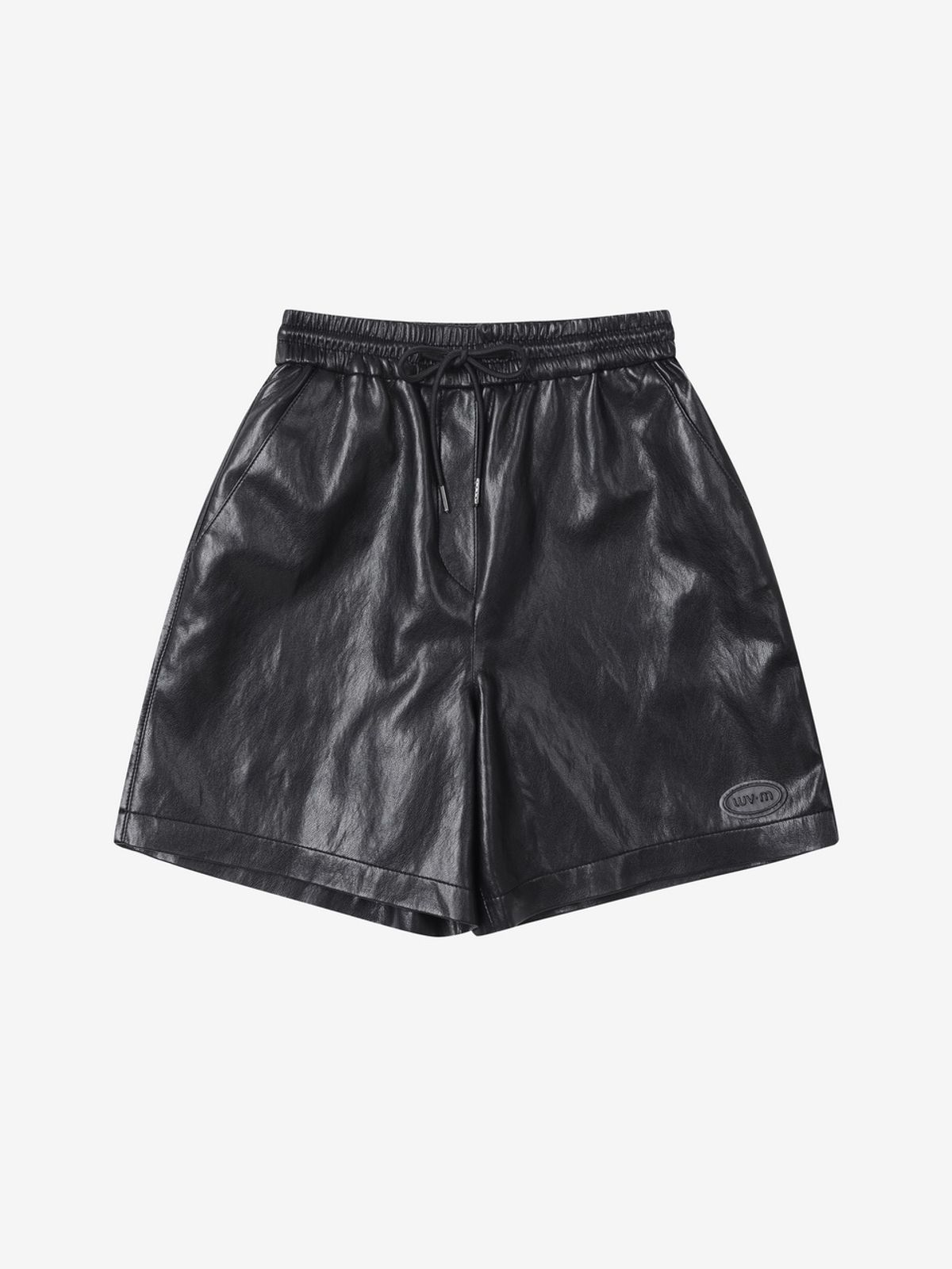 엘유브이엠(LUVM) FAUX LEATHER SHORTS_BLACK