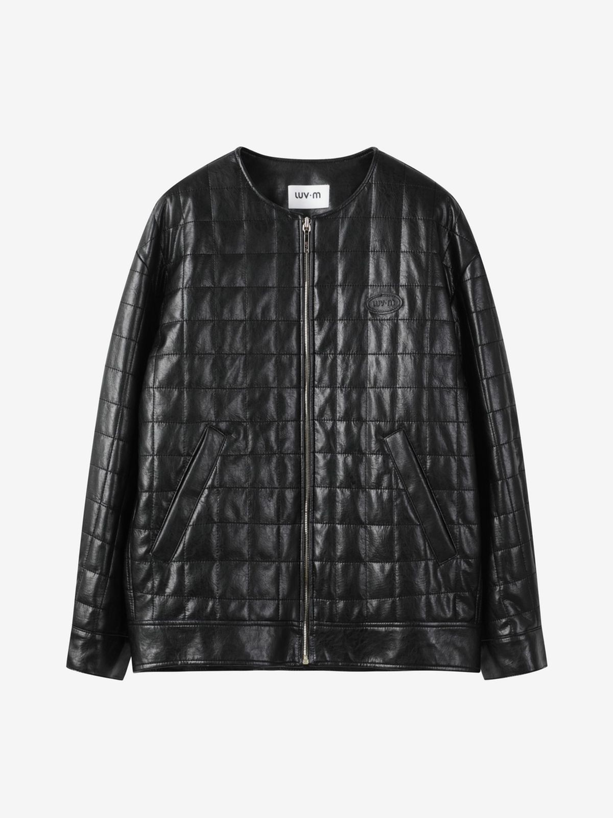 엘유브이엠(LUVM) FAUX LEATHER ZIP-UP JACKET_BLACK