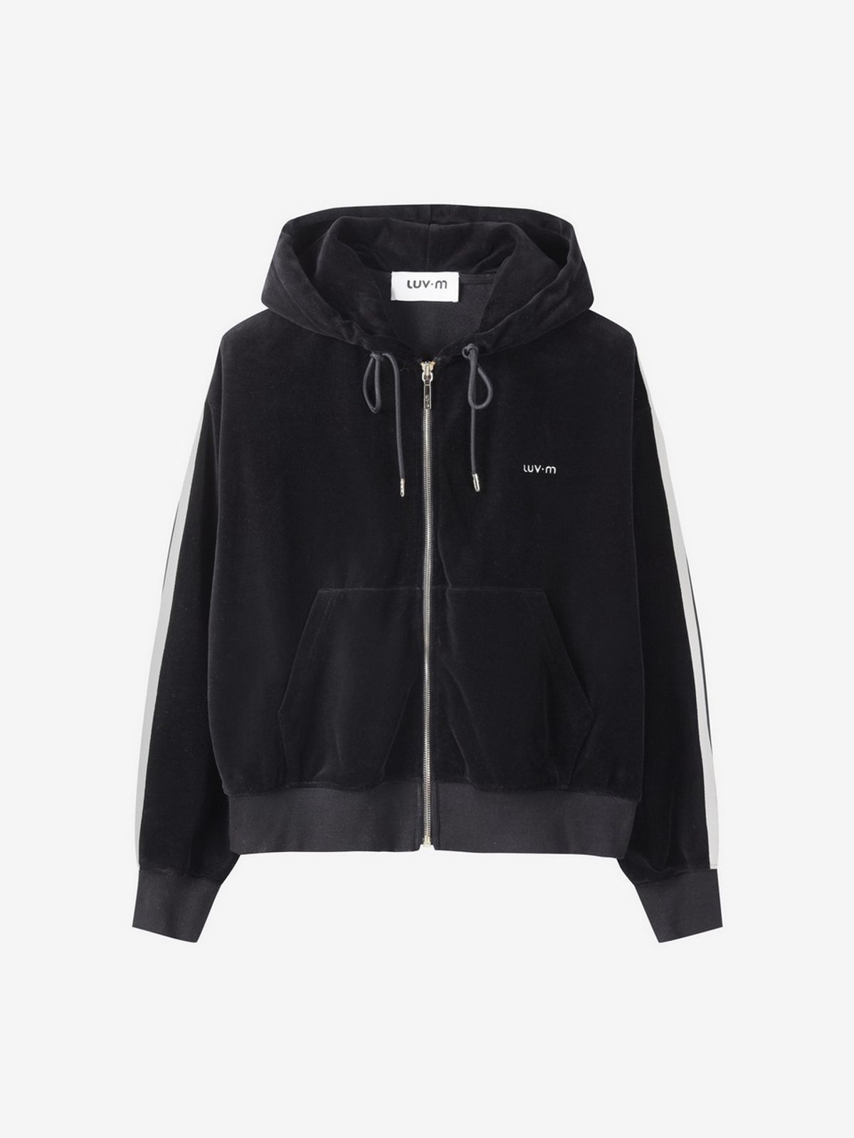 엘유브이엠(LUVM) LOGO HOOD ZIP-UP_BLACK