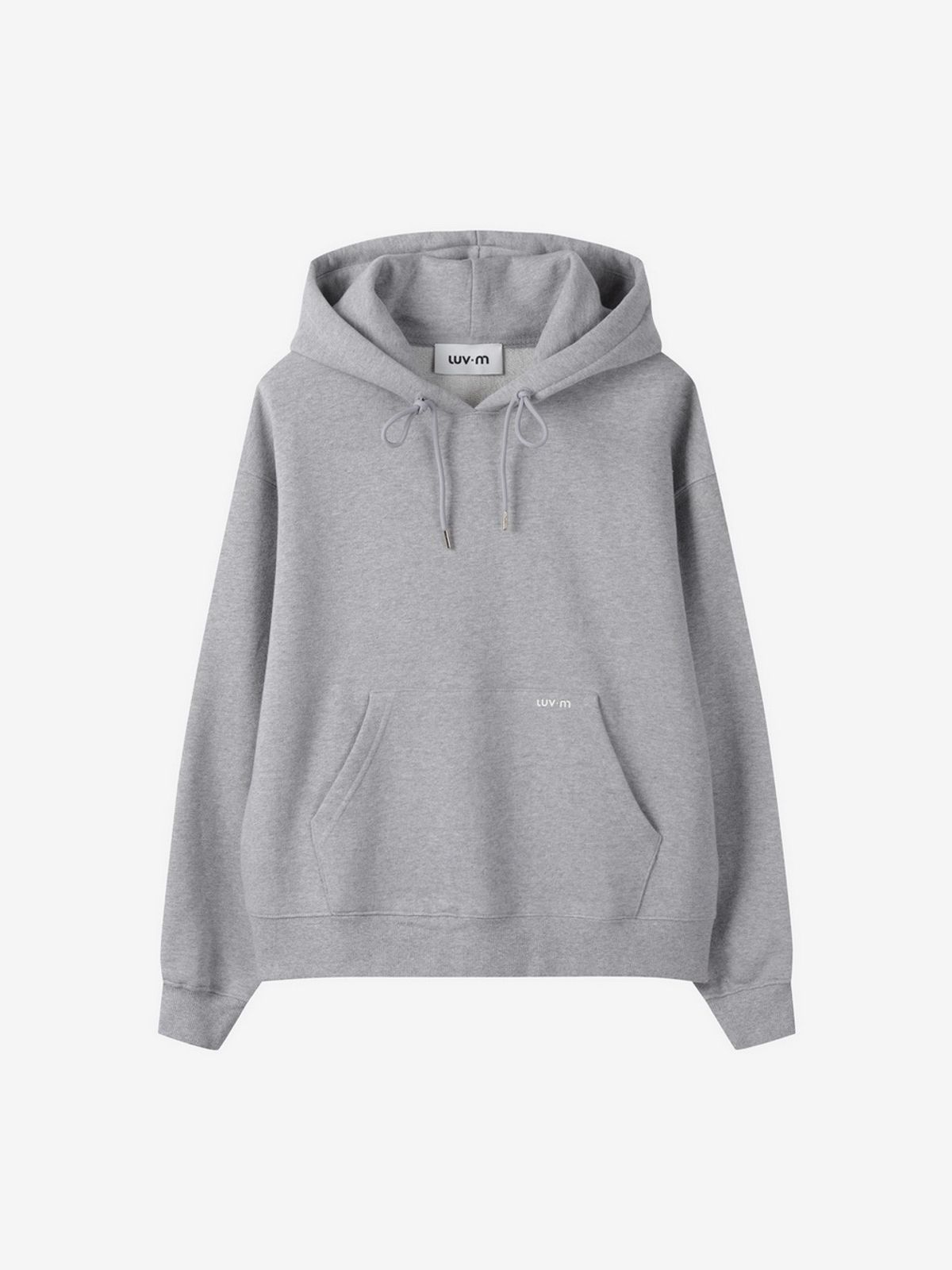 엘유브이엠(LUVM) BACK LOGO HOODIE_MELANGE GRAY