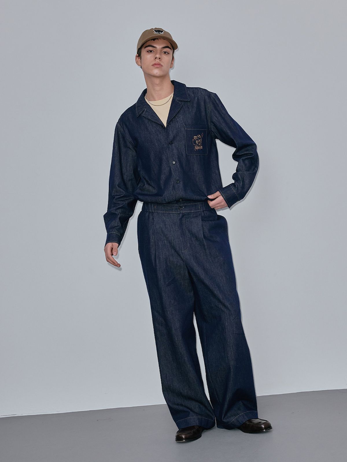 엘유브이엠(LUVM) WIDE LONG PANTS FOR MEN_NAVY