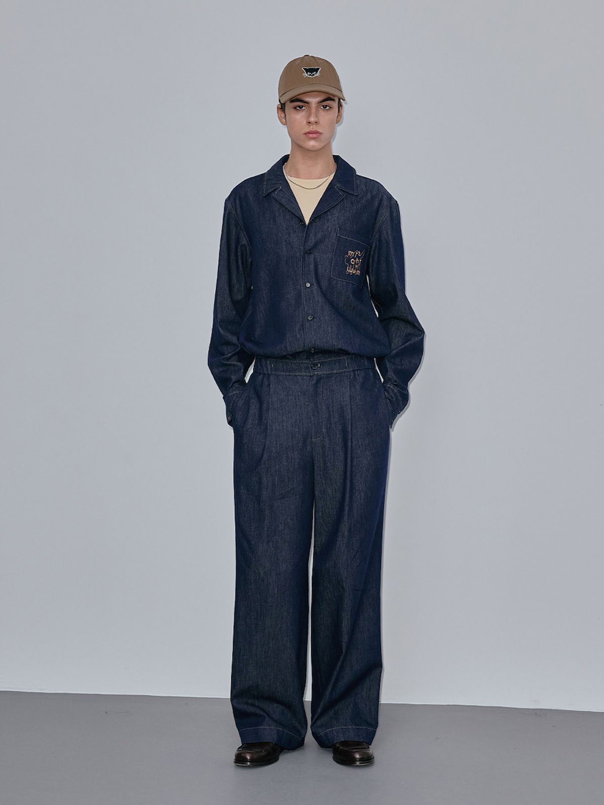 엘유브이엠(LUVM) WIDE LONG PANTS FOR MEN_NAVY